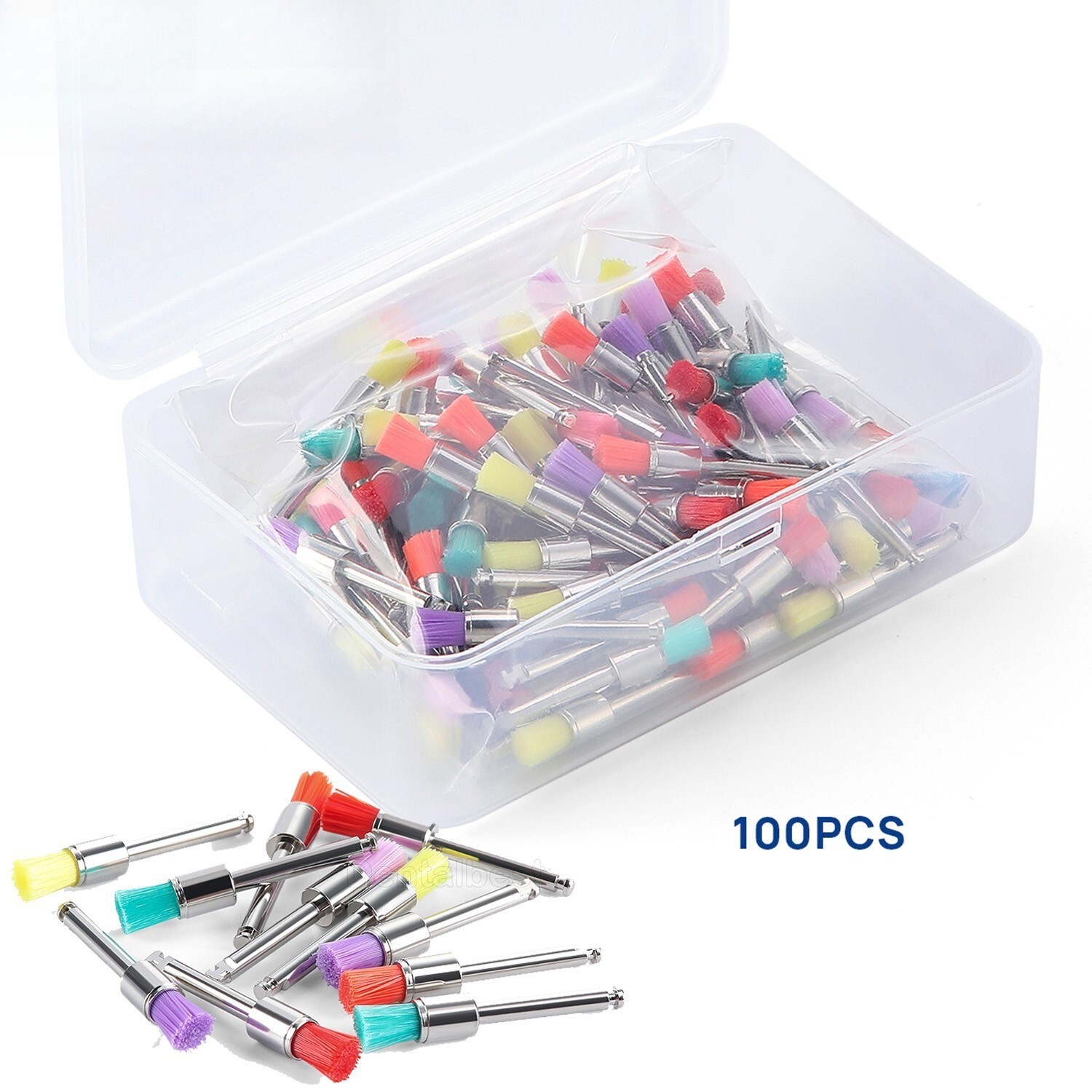 牙科五颜六色的尼龙材料抛光 Prophy Brush Bowl RA Flat Latch Type-