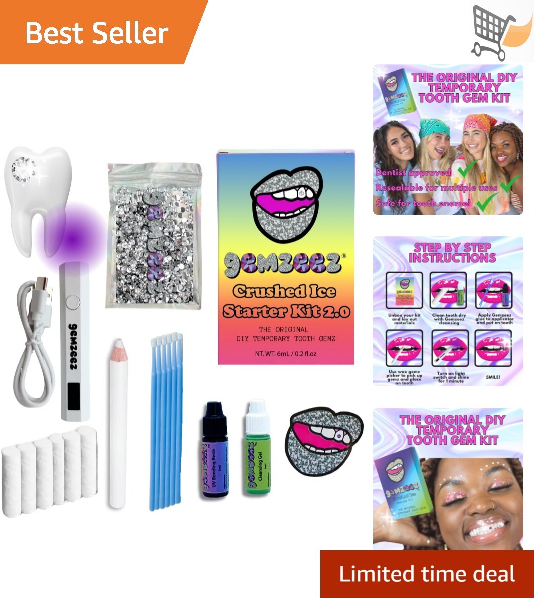 DIY Tooth Gemz Starter Kit Rhinestone Temporary Smile Decoration Fun