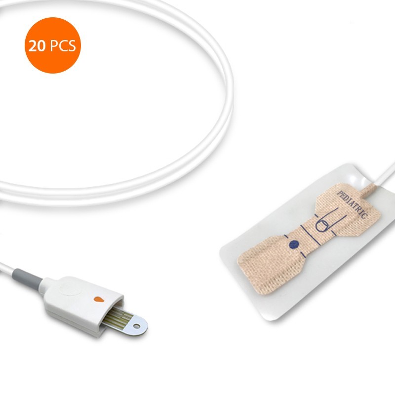 Compatible Pediatric Non-woven Adhesive SpO2 Sensor for Masimo, 0.9m, 20Pcs