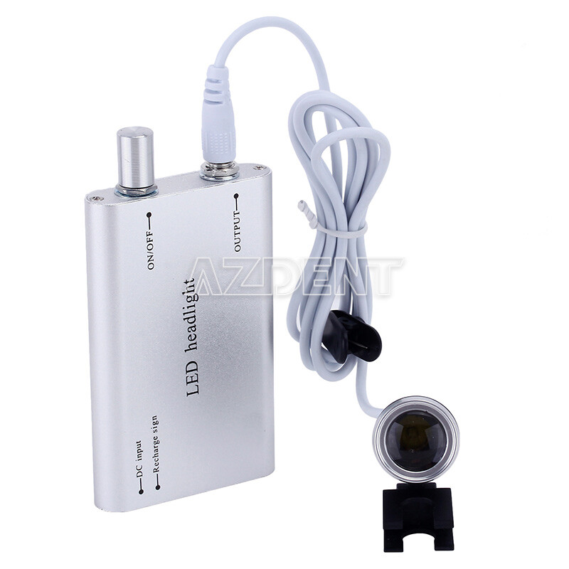 3.5X Dental Surgical Headband Medical Binocular Loupes LED Head Light Lamp