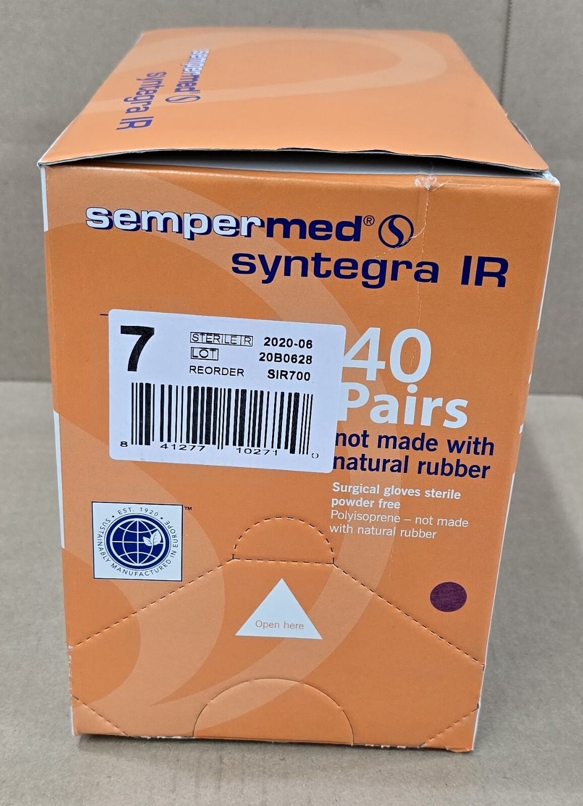 Sempermed Syntegra IR Polyisoprene Surgical Gloves Sterile Size 7, 40/pairs