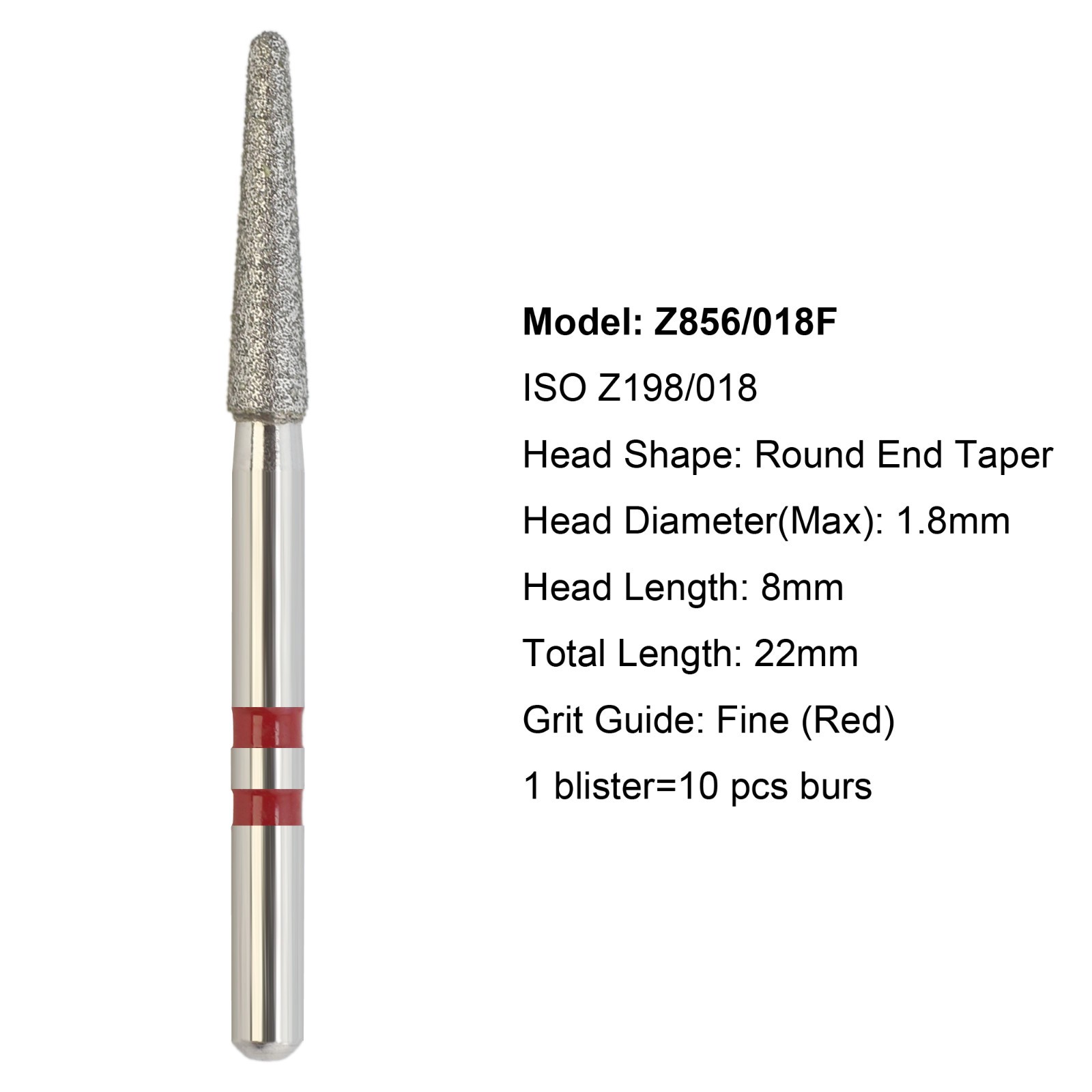 Dental Diamond Burs Zirconia Cutter FG Football Ball Round End Taper Cylinder