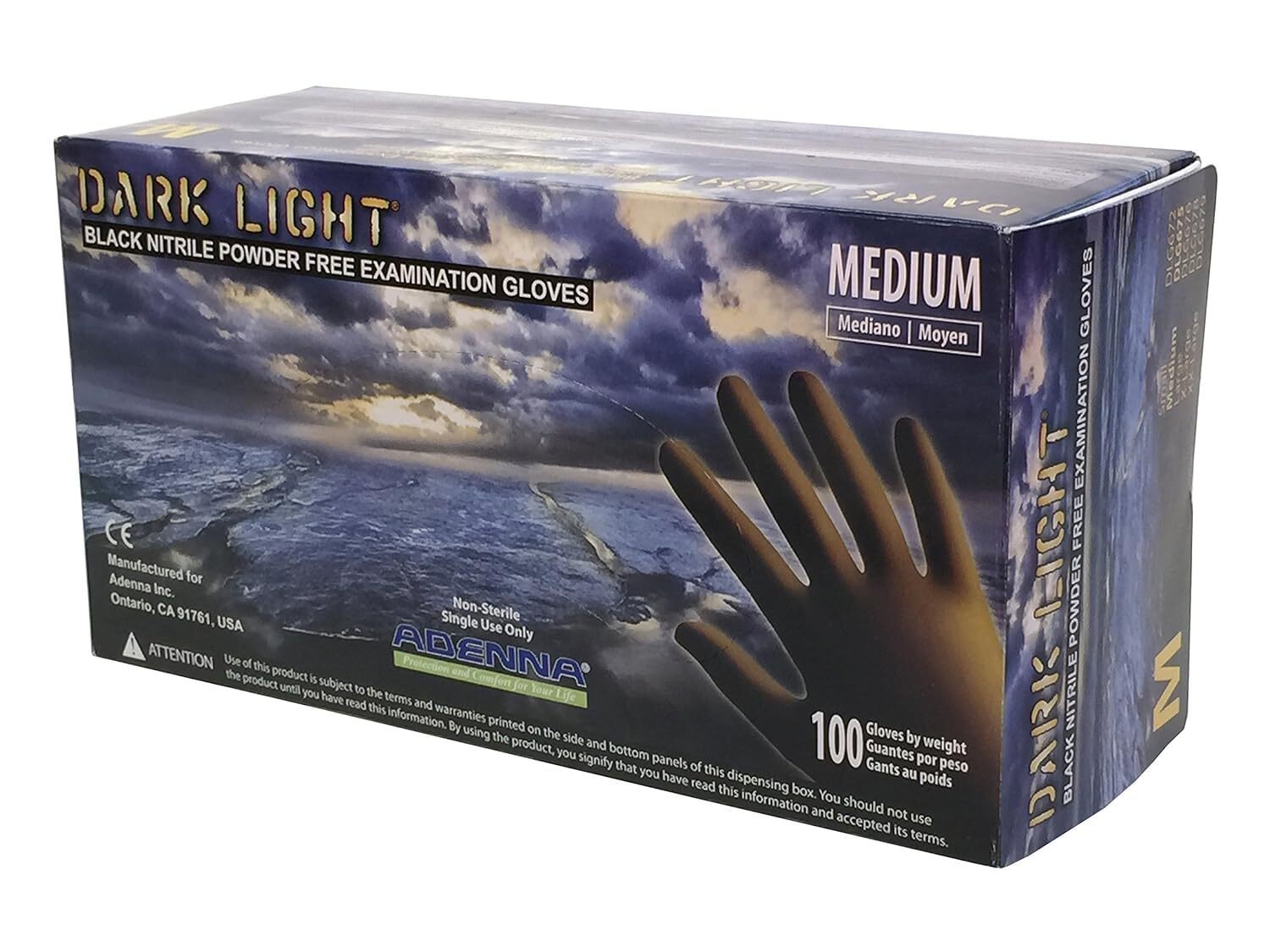 Pack of 100 Medium Black Nitrile Gloves 9 Mil Powder Free Durable Protection