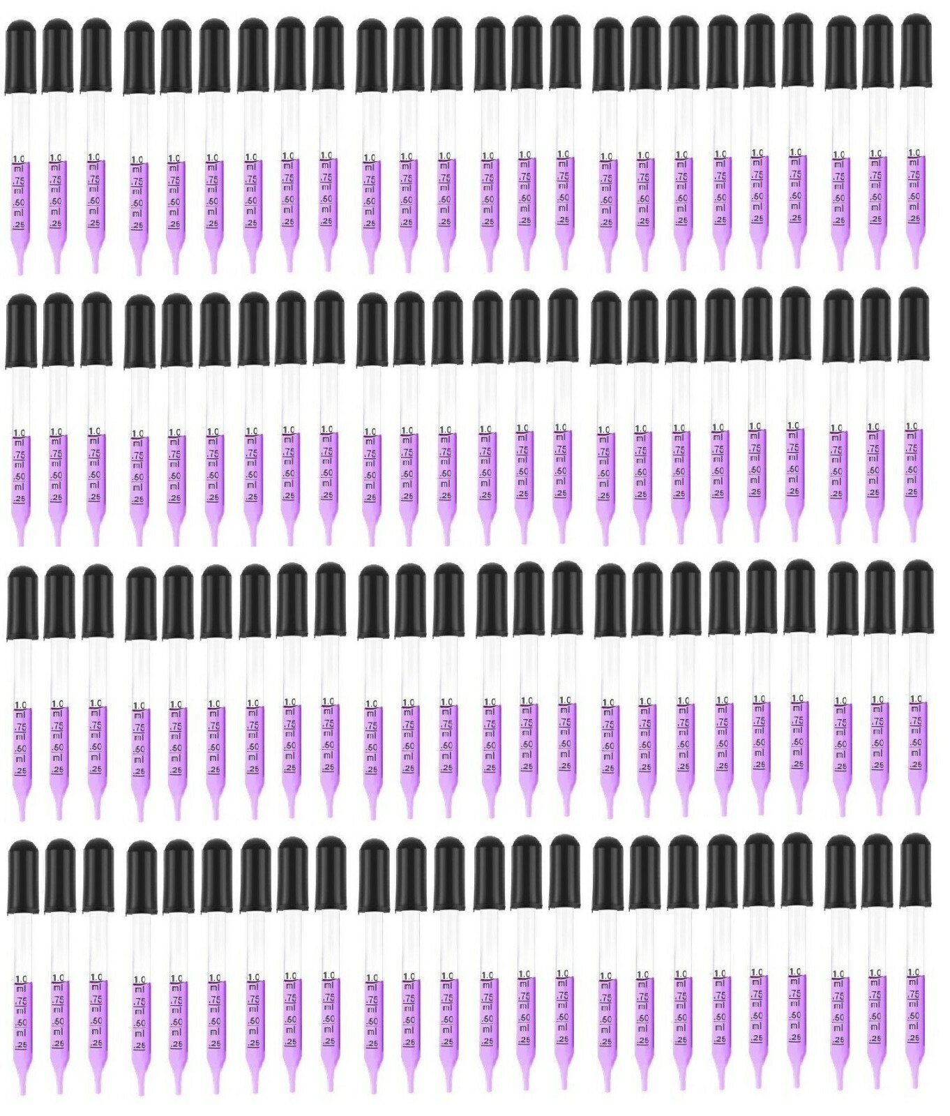 Lot of 12 24 48 and 96 Oils Medicine Art Eye Dropper Graduated 3″ Straight Tip