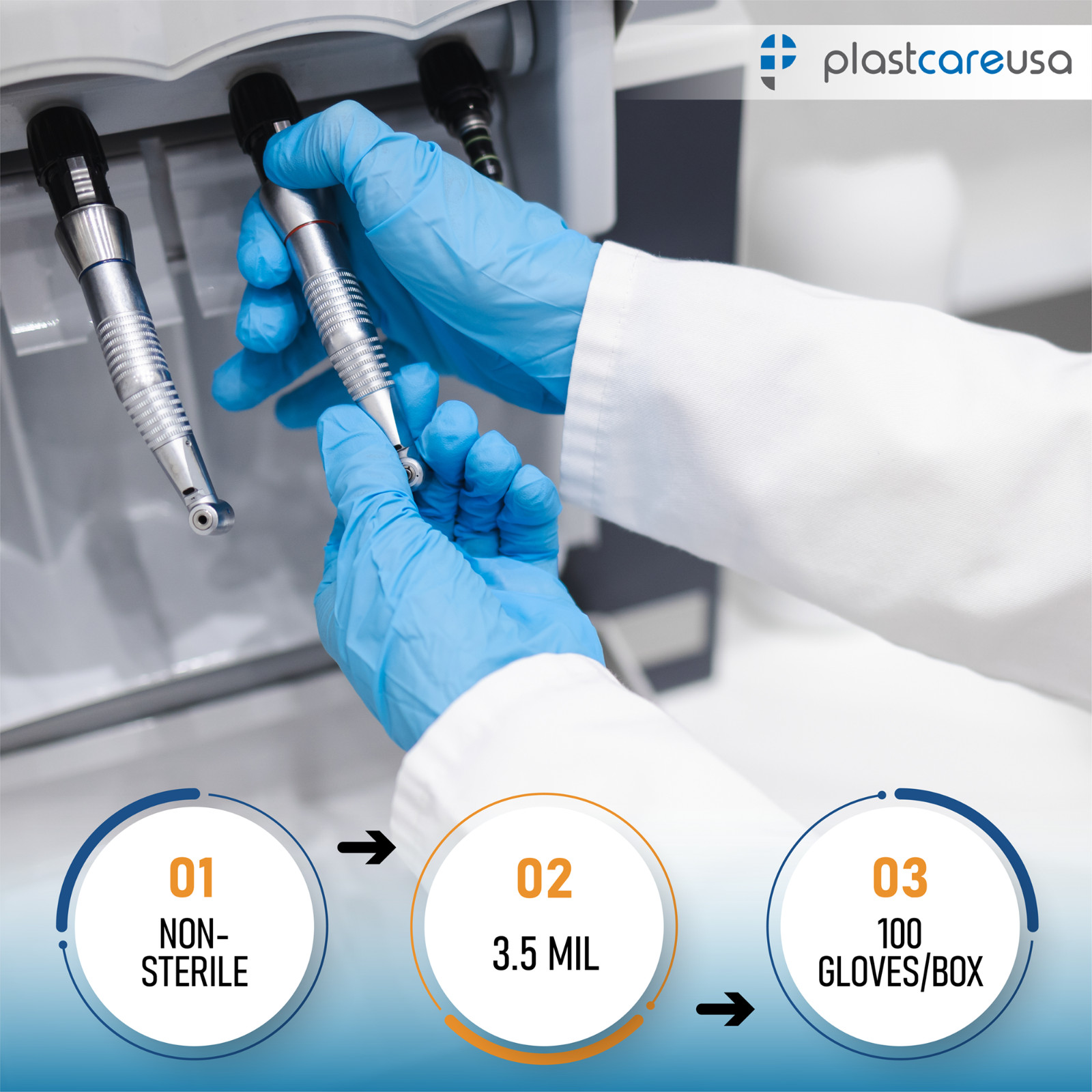 3.5 Mil Nitrile Disposable Gloves Powder Free Latex Free Exam Grade Gloves