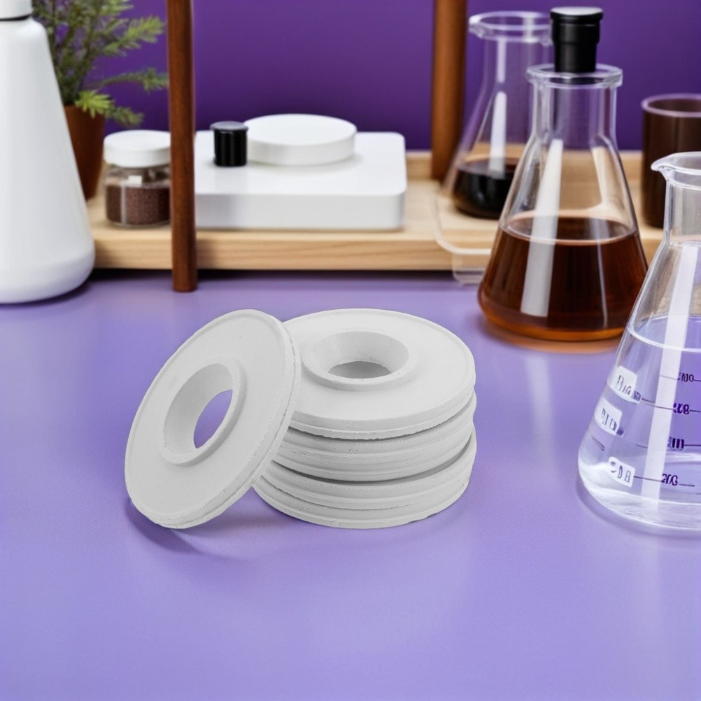 6Pcs White Laboratory Filter Pad for Funnel Vacuum Adapter and Rubber Flask Seal