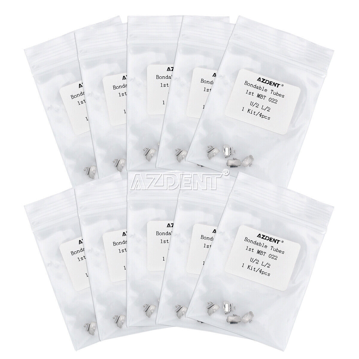 Dental Orthodontic Buccal Tubes Roth/MBT 022 1st Molar Double Tube Non-Conv Mesh