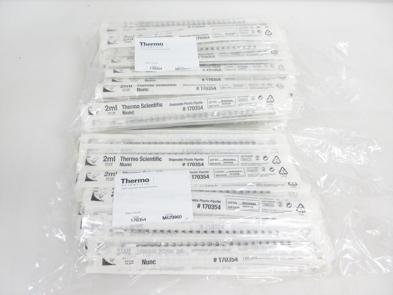 3 PACKS THERMO SCIENTIFIC 170354 NUNC SEROLOGICAL PIPETTE 2 mL EXP 202608