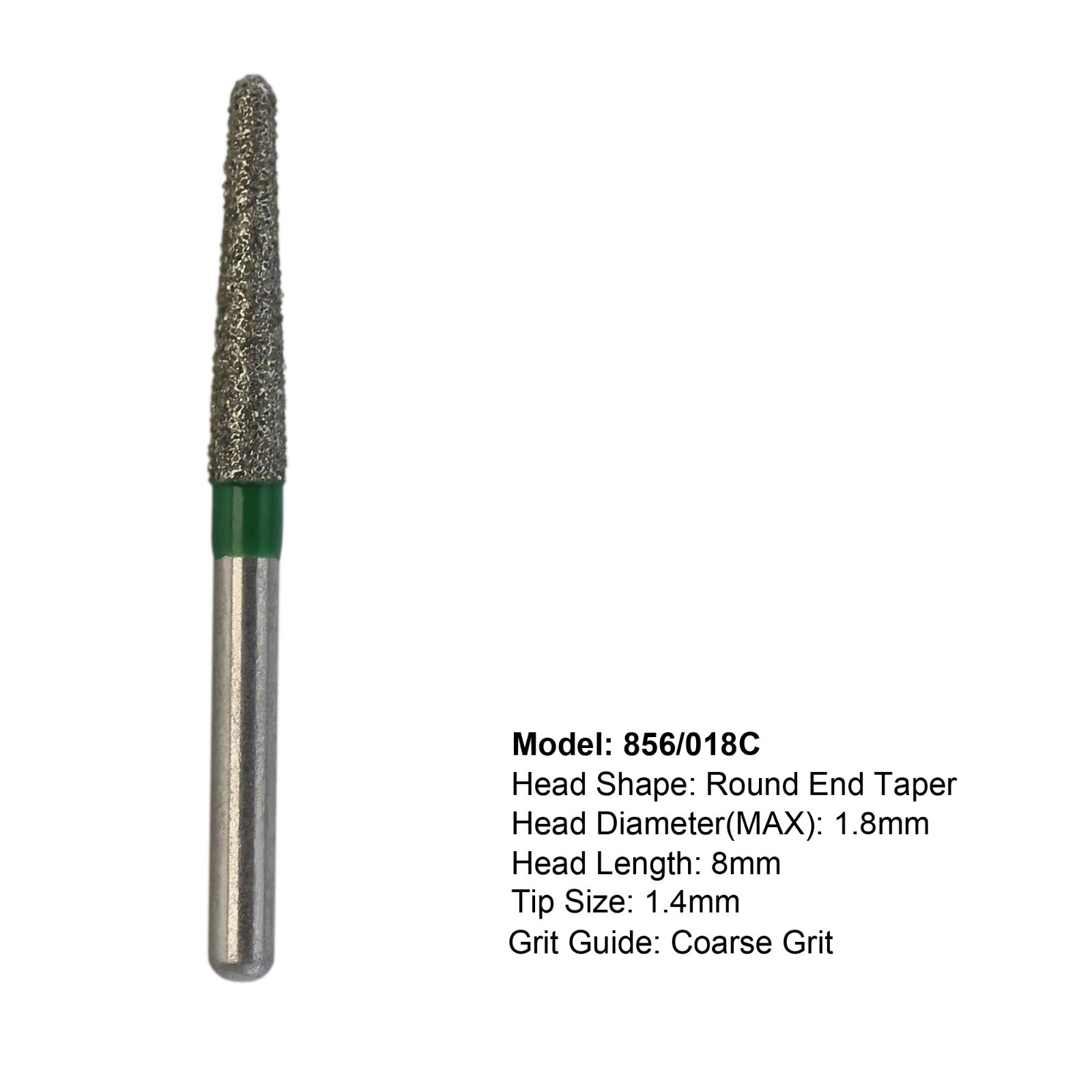 Diamond Dental Burs 856/018C High Speed FG Shank for Implant & Crown Prep 1.8mm