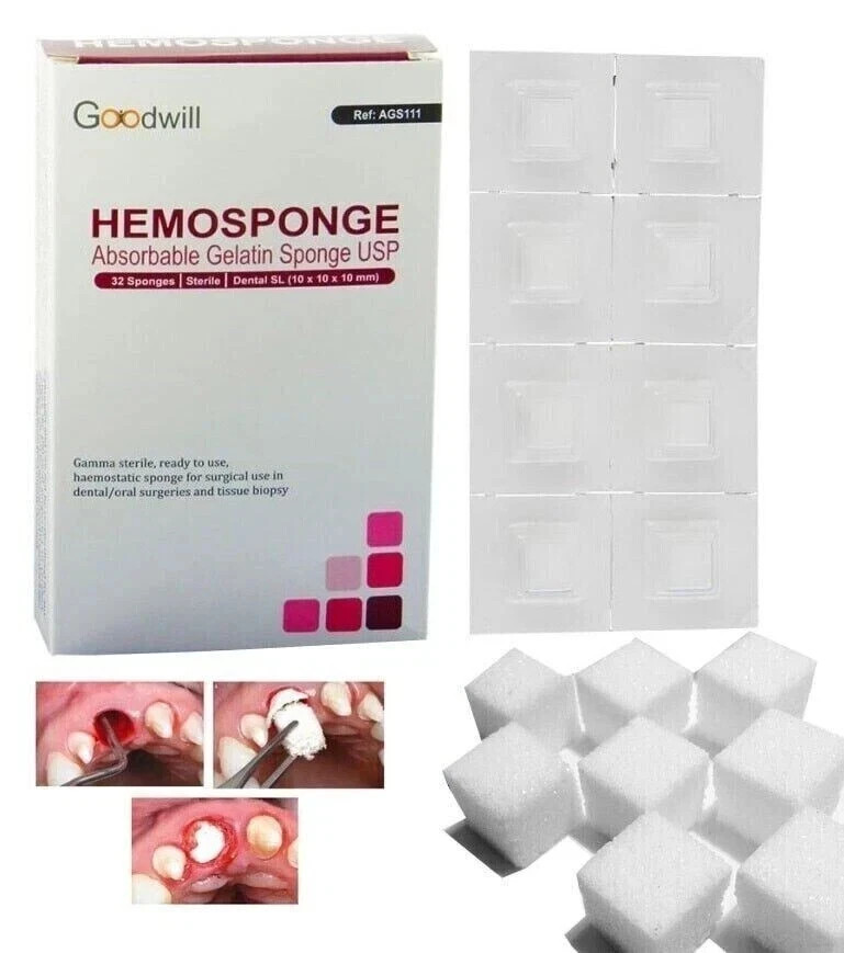 HEMOSPONGE ABSORBABLE GELATIN SPONGE USP #STERILE #32 SPONGE #10x10x10mm