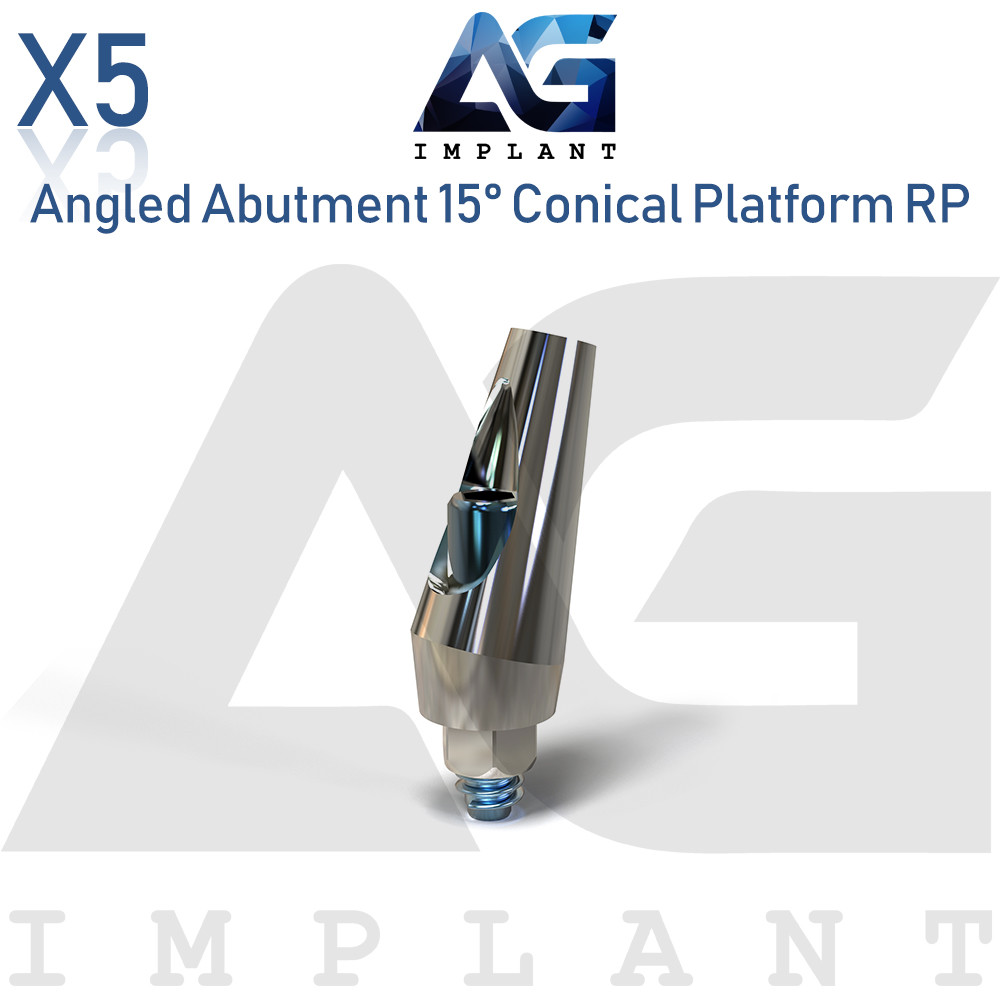 5 Angled Prosthetic System 15° RP Titanium Conical Connection Hex 2.65mm