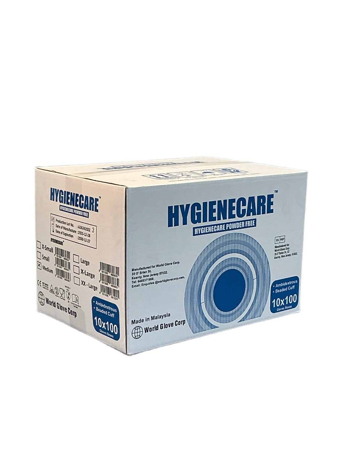 “HYGIENECARE “ELITE Large Blue Nitrile. Powder free. Latex Free.X 1000 New 5mil