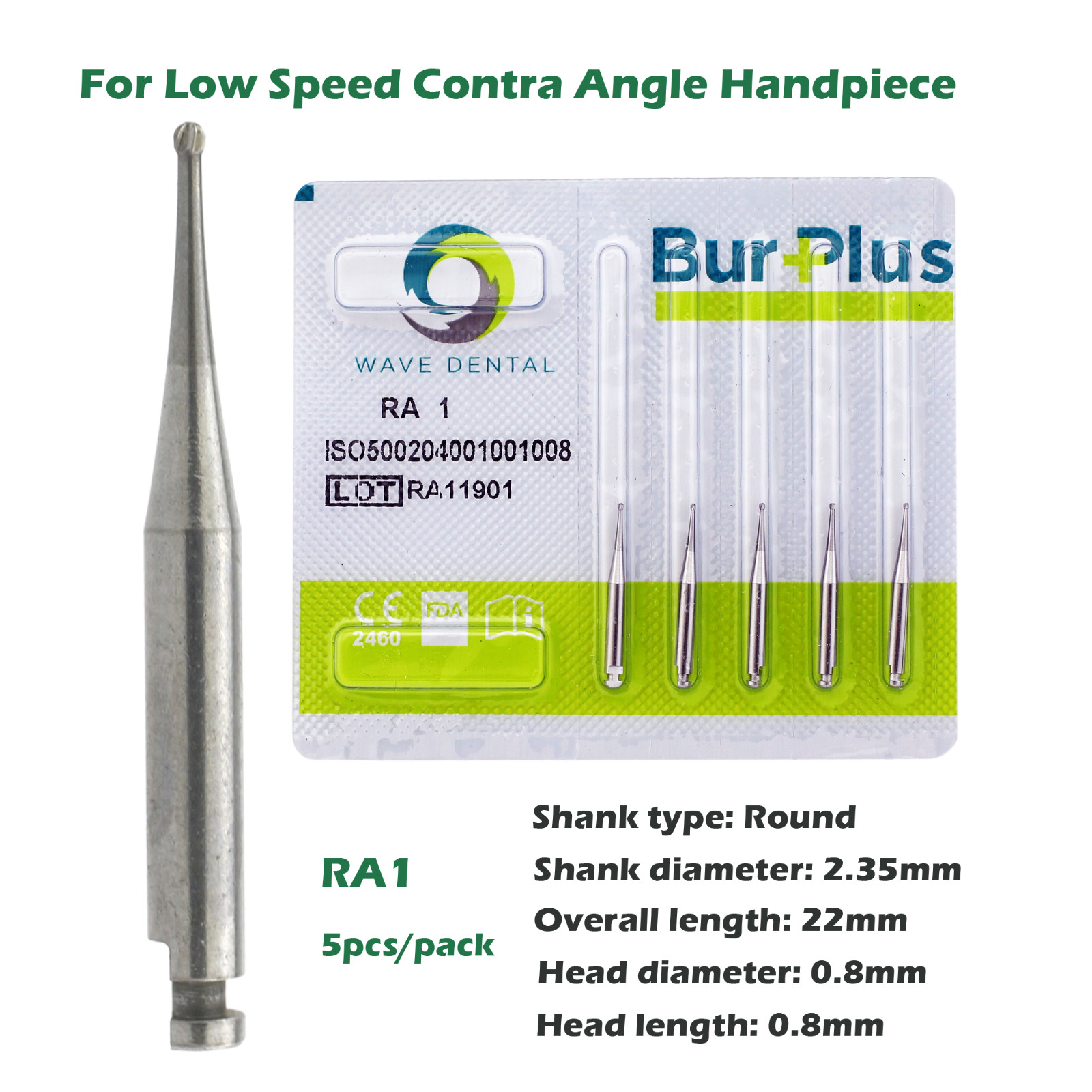 Wave Dental Burs Surgical Round Carbide Bur Long RA SURG 26mm/34mm MIDWEST Latch