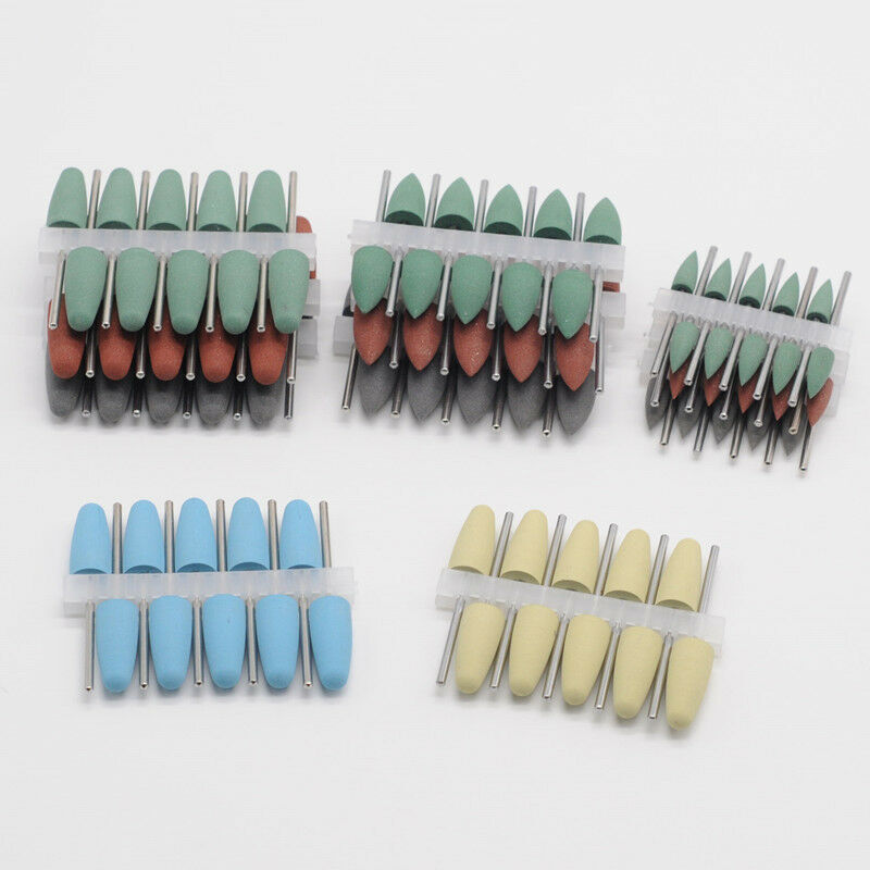50 Pcs Dental 2.35mm Lab Silicone Rubber Polishing Burs Shank Polishers Diamond