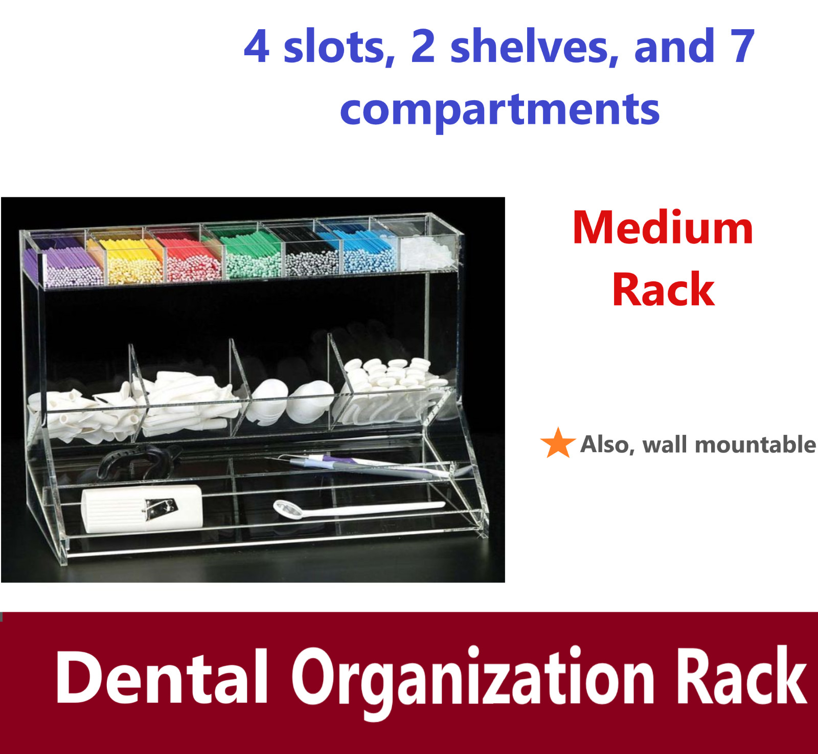 Dental Organization Rack For Saliva Ejectors, Storgage Dental Items HVE Tips