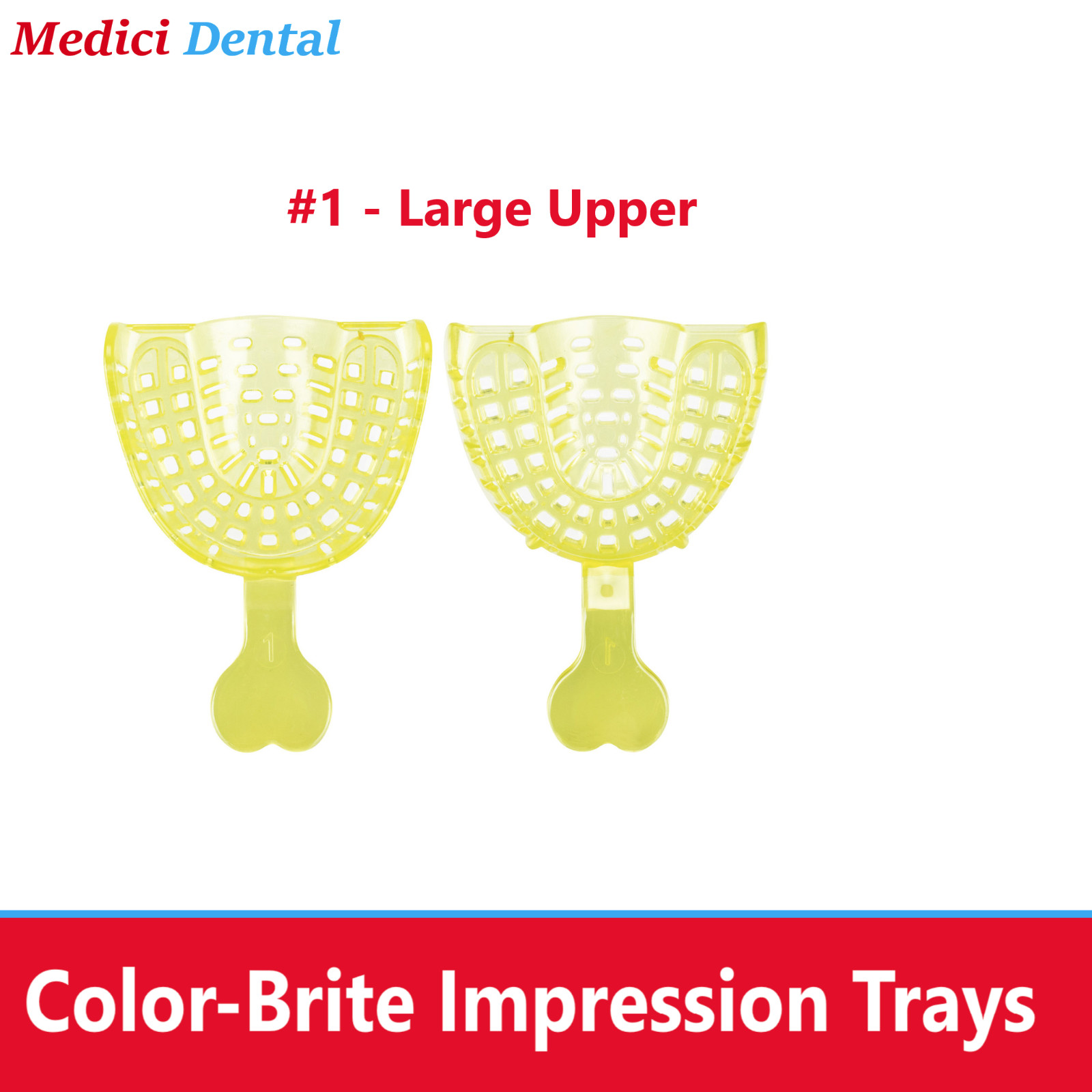 Dental Impression Trays Perforated Plastic Autoclave UNiPACK Color, 12 Per Bag