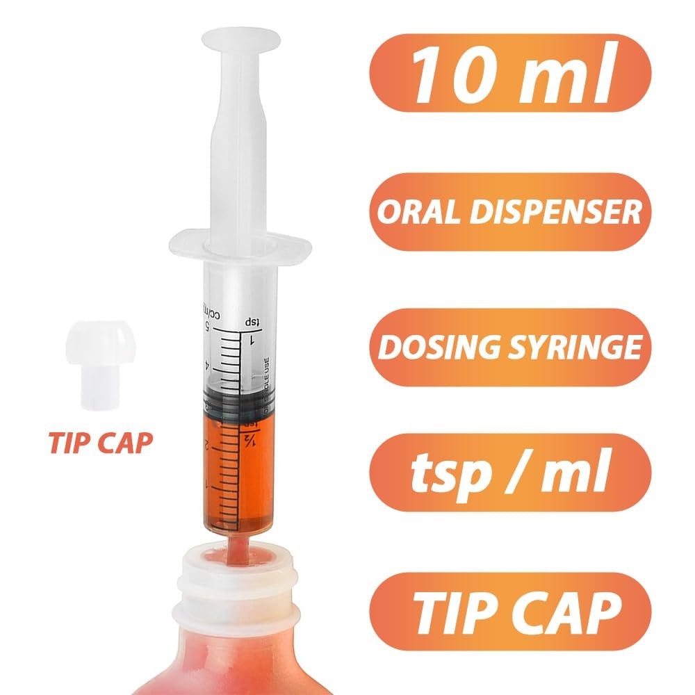 10mL Syringe for Liquid, Food, Oral, Scientific Labs, Measurement, Dispensing,