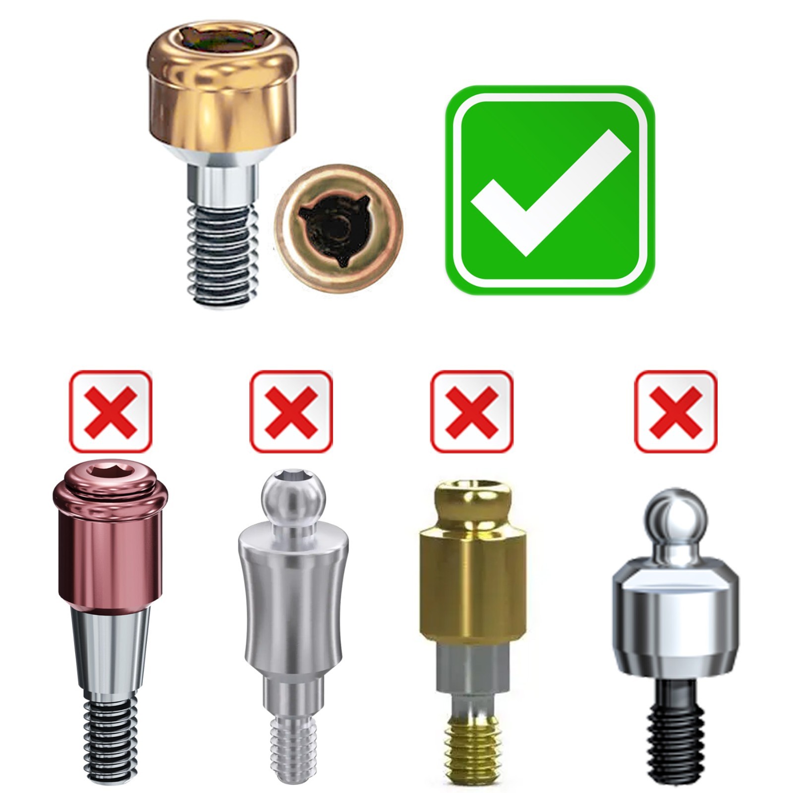 US Locator Zimmer Abutment Overdenture Retention Caps Locator Core Tool