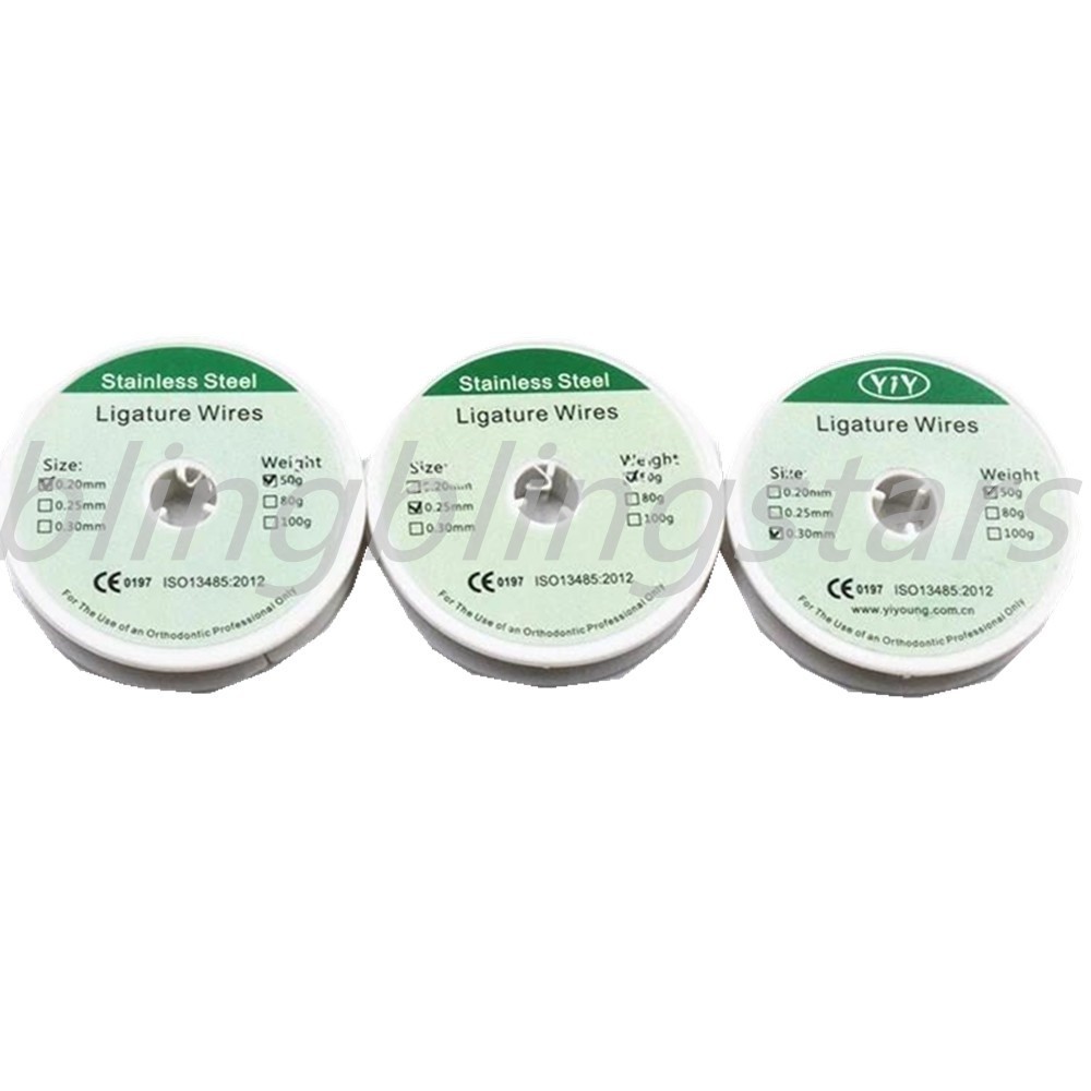 Dental Orthodontic Stainless Steel Brace Ligature Wires 0.20+0.25+0.30mm 50g