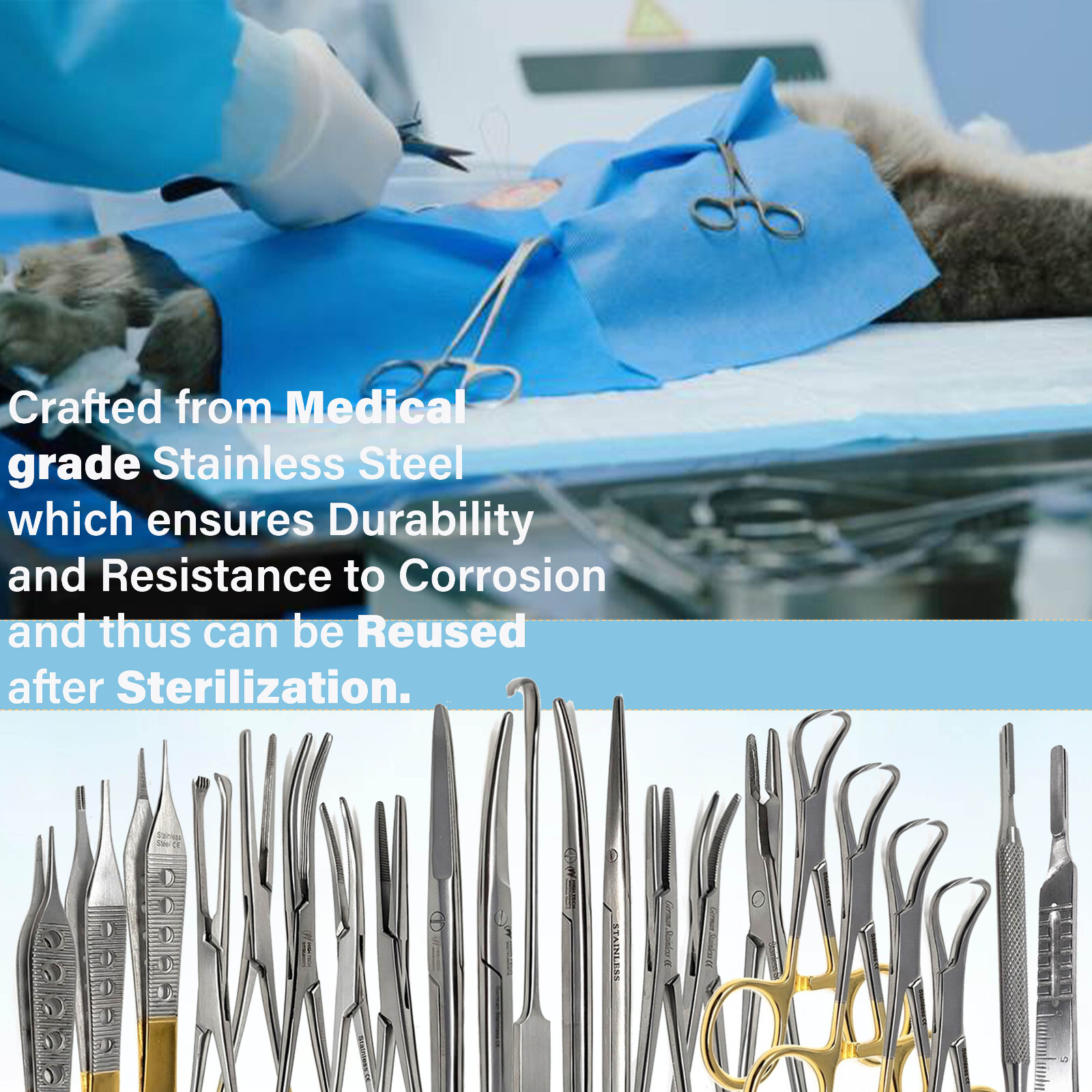 22pc Suture Removal Kit Basic Surgical Supplies Medical &VET Training Stainless