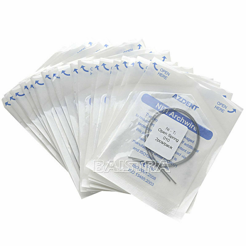 AZDENT Dental Orthodontic Niti Alloy Open Coil Spring Arch Wire0.010/0.012*180mm