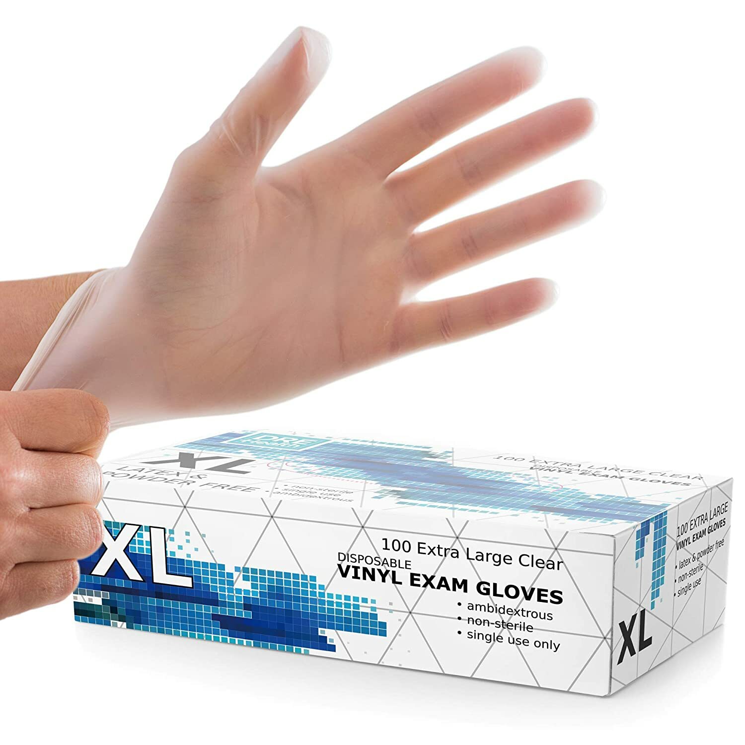 105000 X-Large Vinyl Disposable Glove Clear Powder & Latex Free Bulk Wholesale