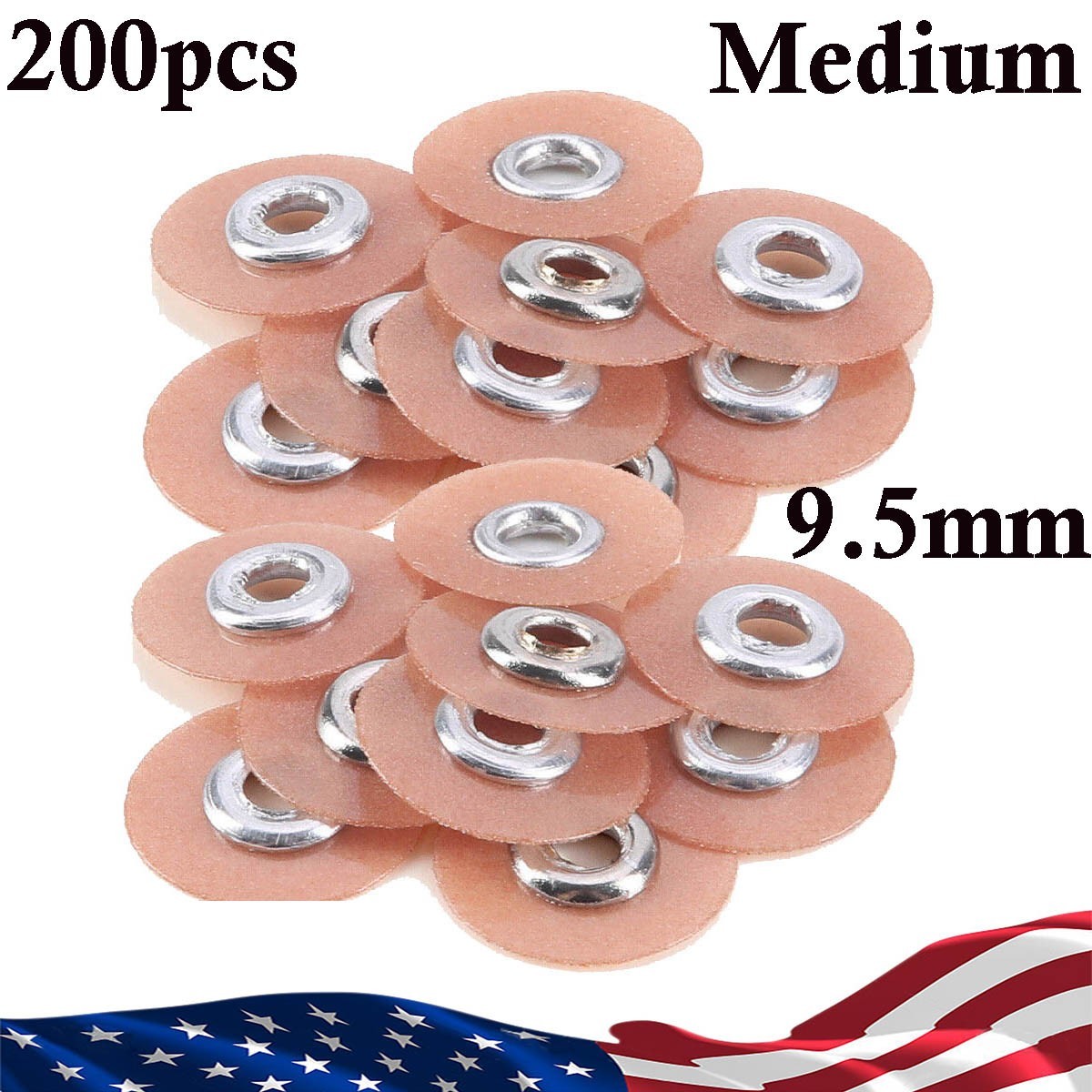 200pcs Dental SOFLEX Discs Composite Finishing Polishing Discs 9.5mm Medium