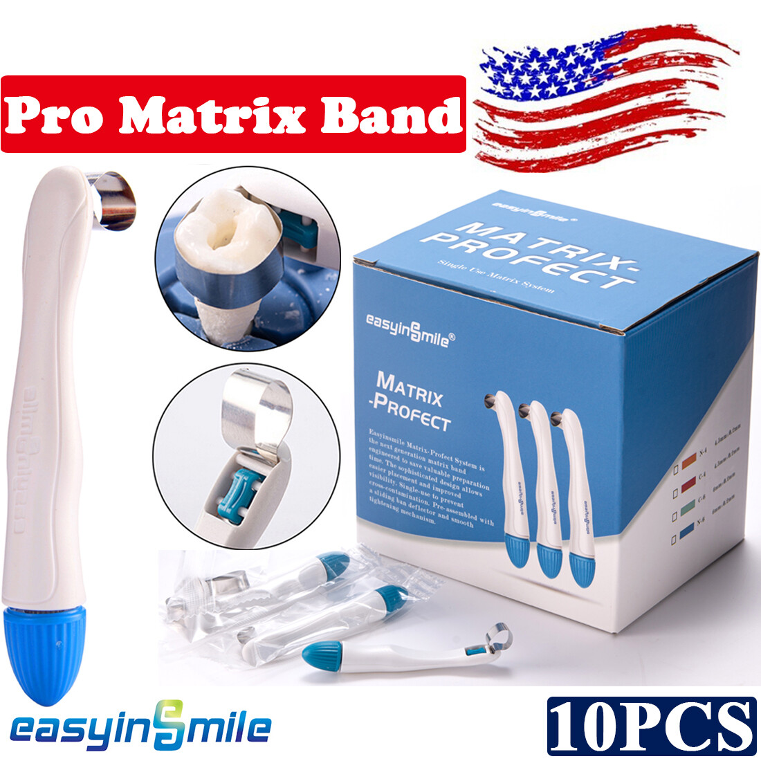 Dental Pro Matrices Bands Adjust Molar Restoration Tofflemire Matrix Bands 10pcs