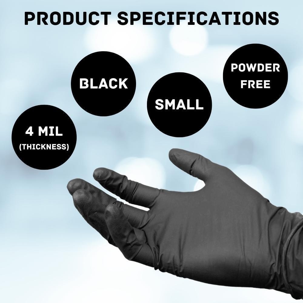 100-2000 Black Nitrile 4 Mil Latex & Powder Free Medical Exam Disposable Gloves