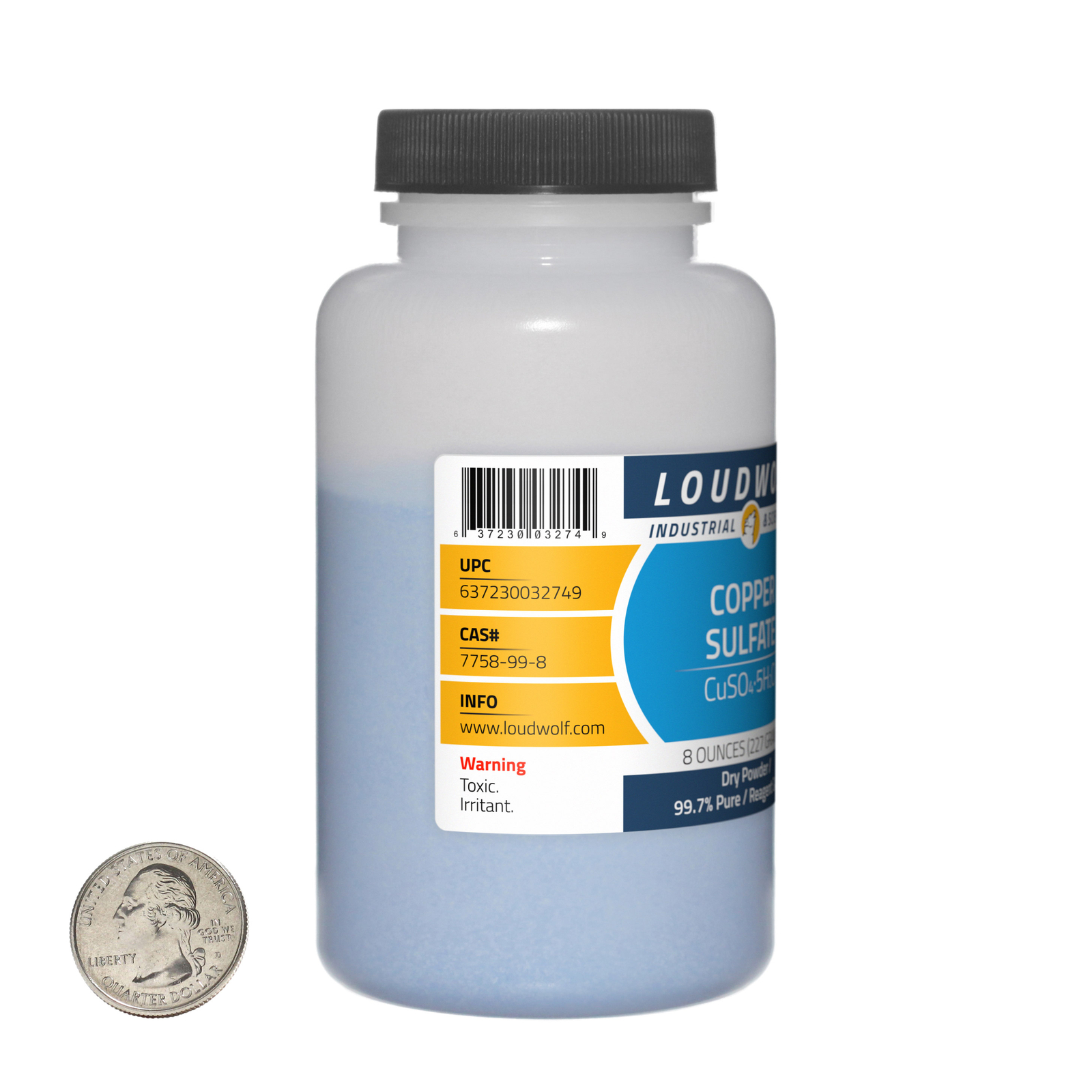 Copper Sulfate / 8 Ounce Bottle / 99.7% Pure Reagent Grade / Dry Powder / USA