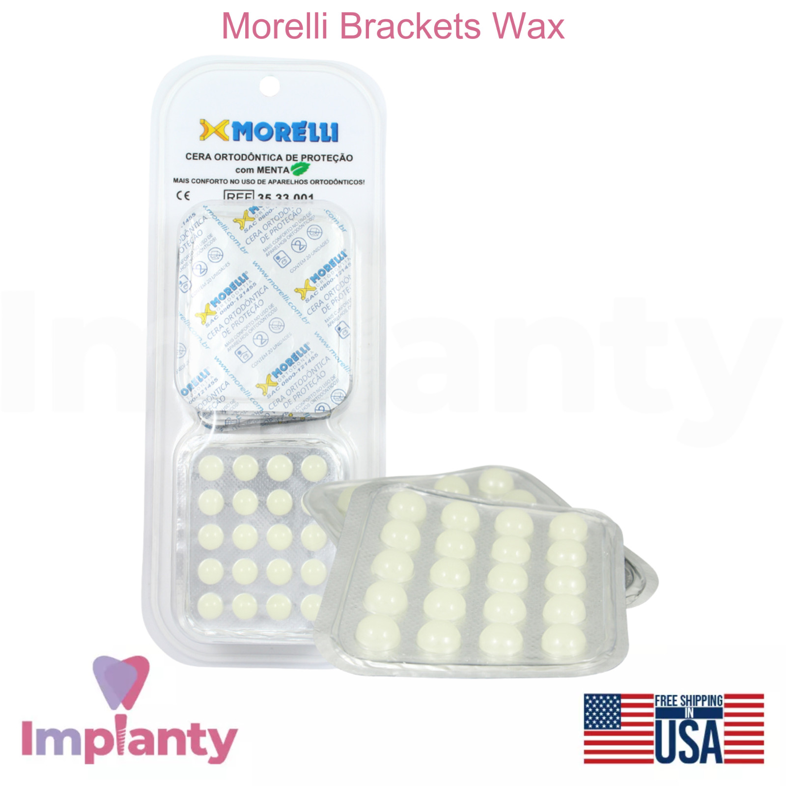 Morelli Dental Brackets Wax Clear Color Pleasant Mint Flavor Instant Relief