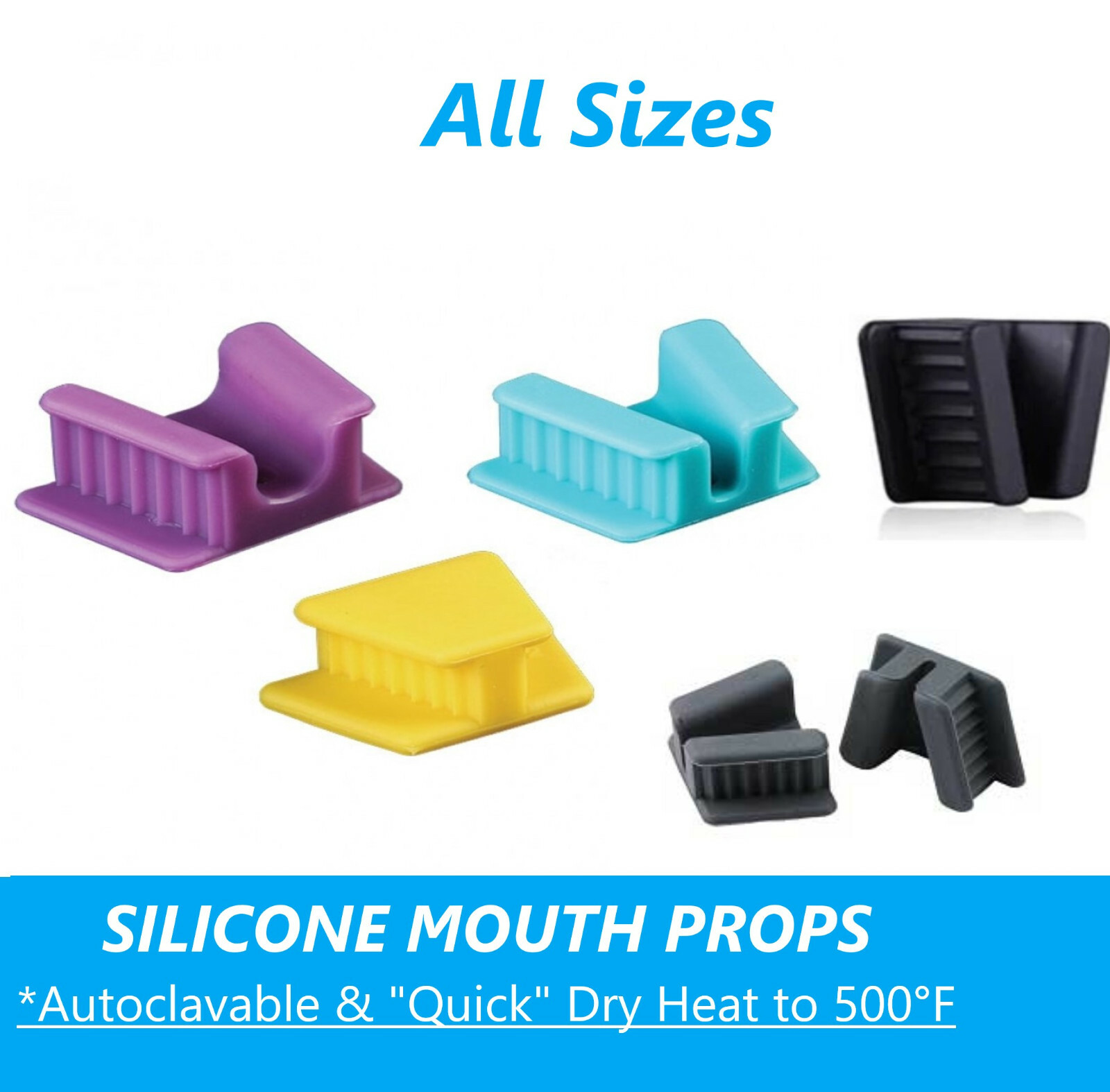 2pcs Dental Silicone Mouth Prop Bite Blocks Tongue Piercing Medium Child Adult