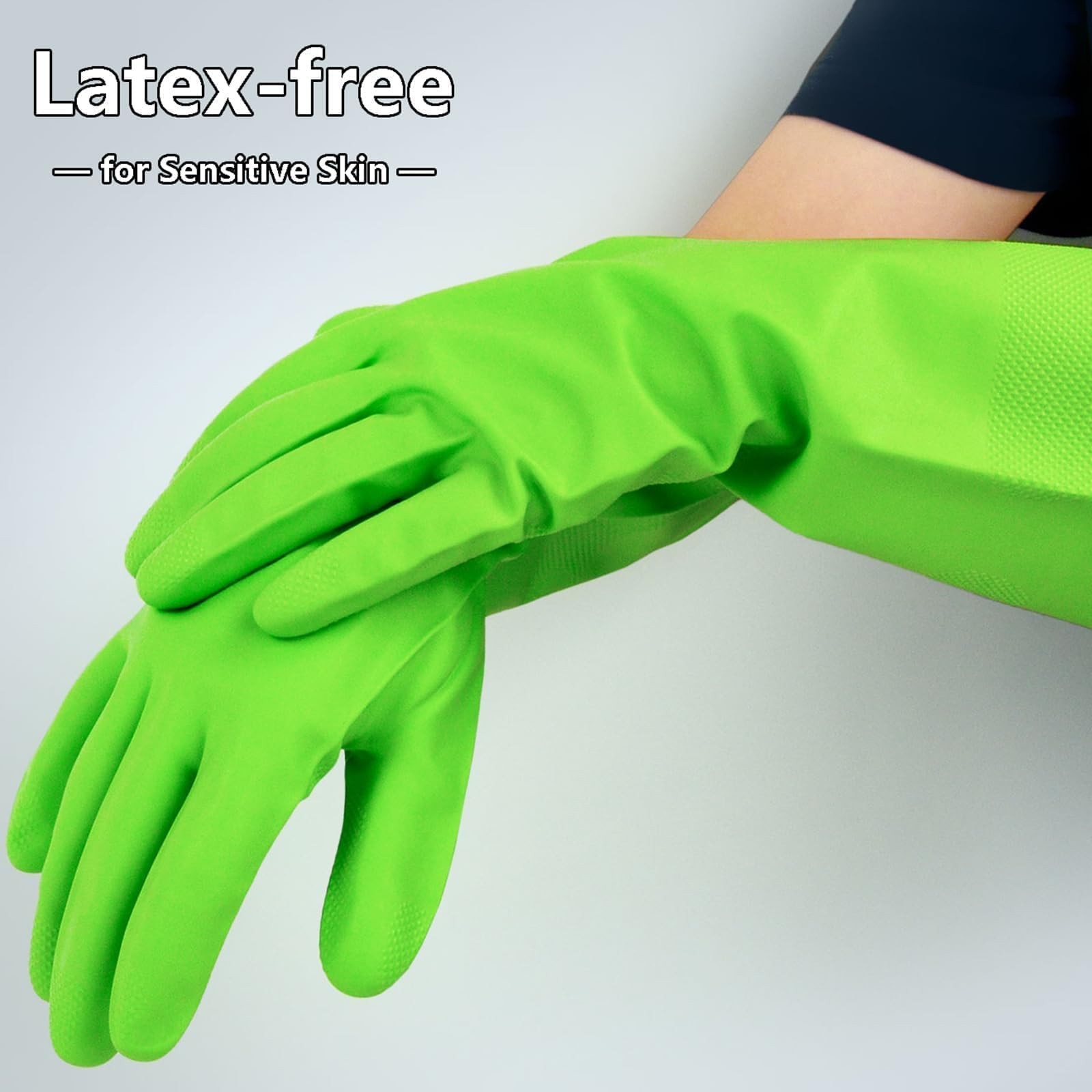 Cleanbear Rubber Cleaning Gloves, Medium, 11.8 in, 3 Pairs