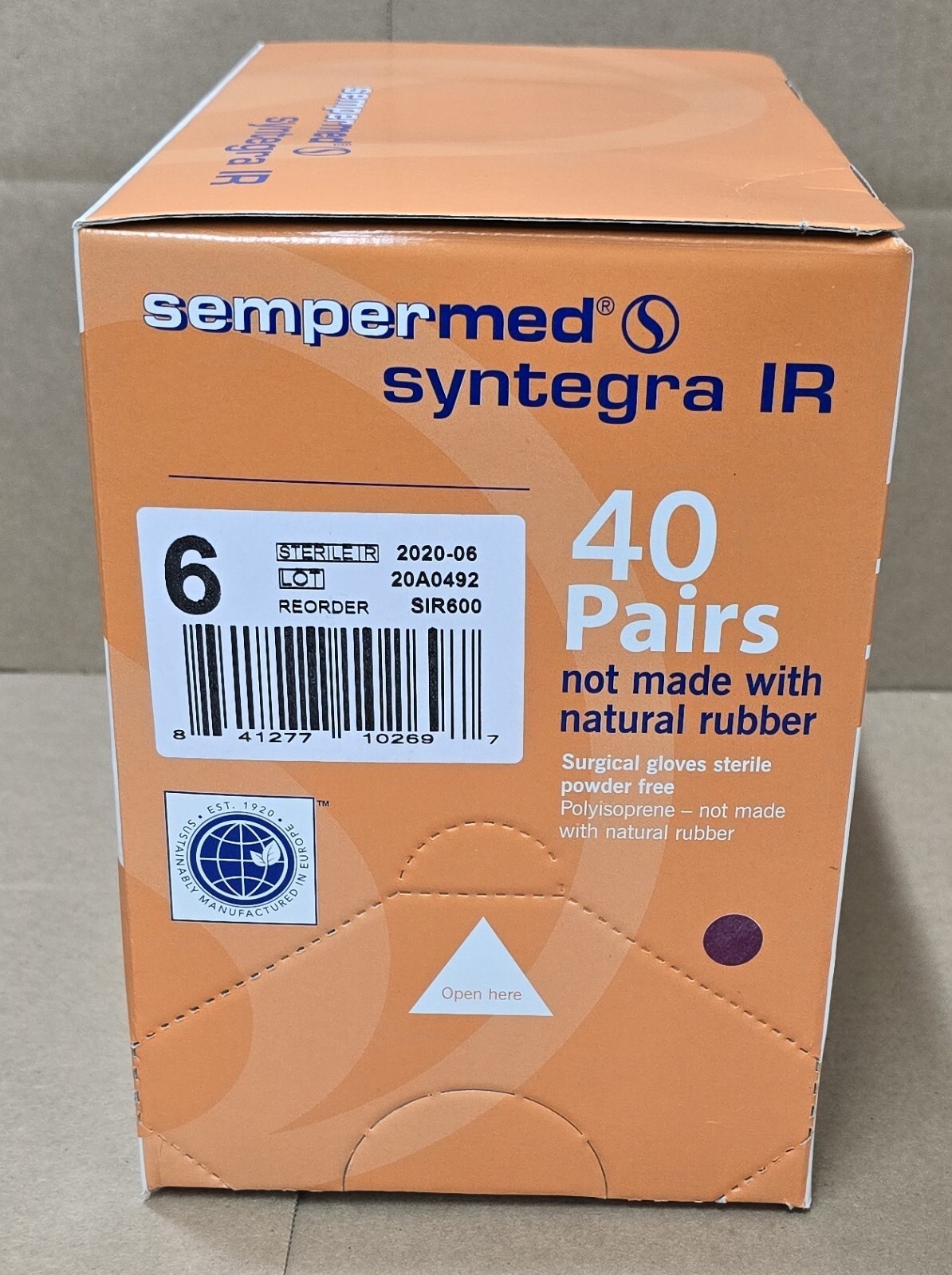 Sempermed Syntegra IR Polyisoprene Surgical Gloves Sterile, Size 6, 40/pairs