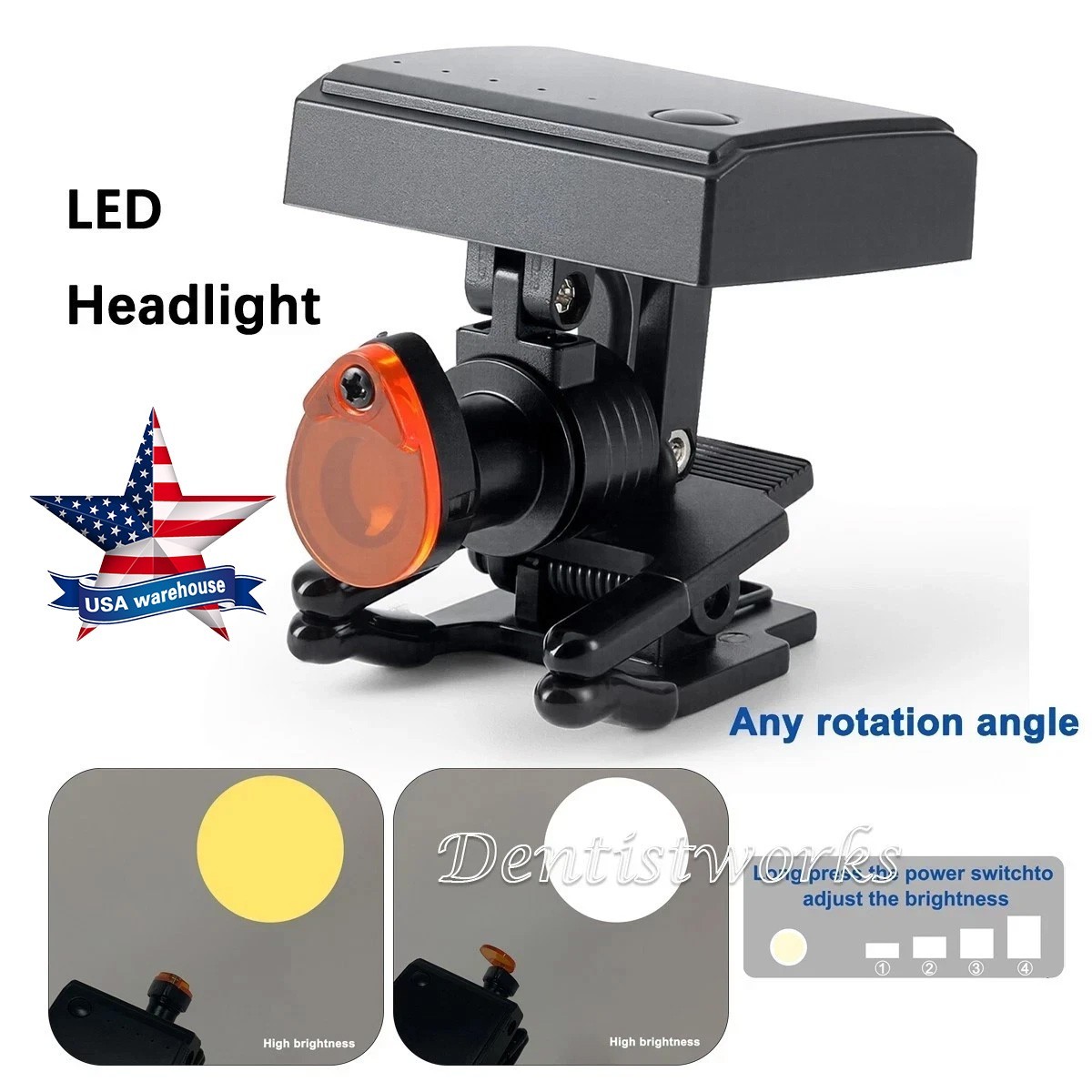 Dental 5W LED Wireless Headlight Optical Filter for Binocular Loupe Glass