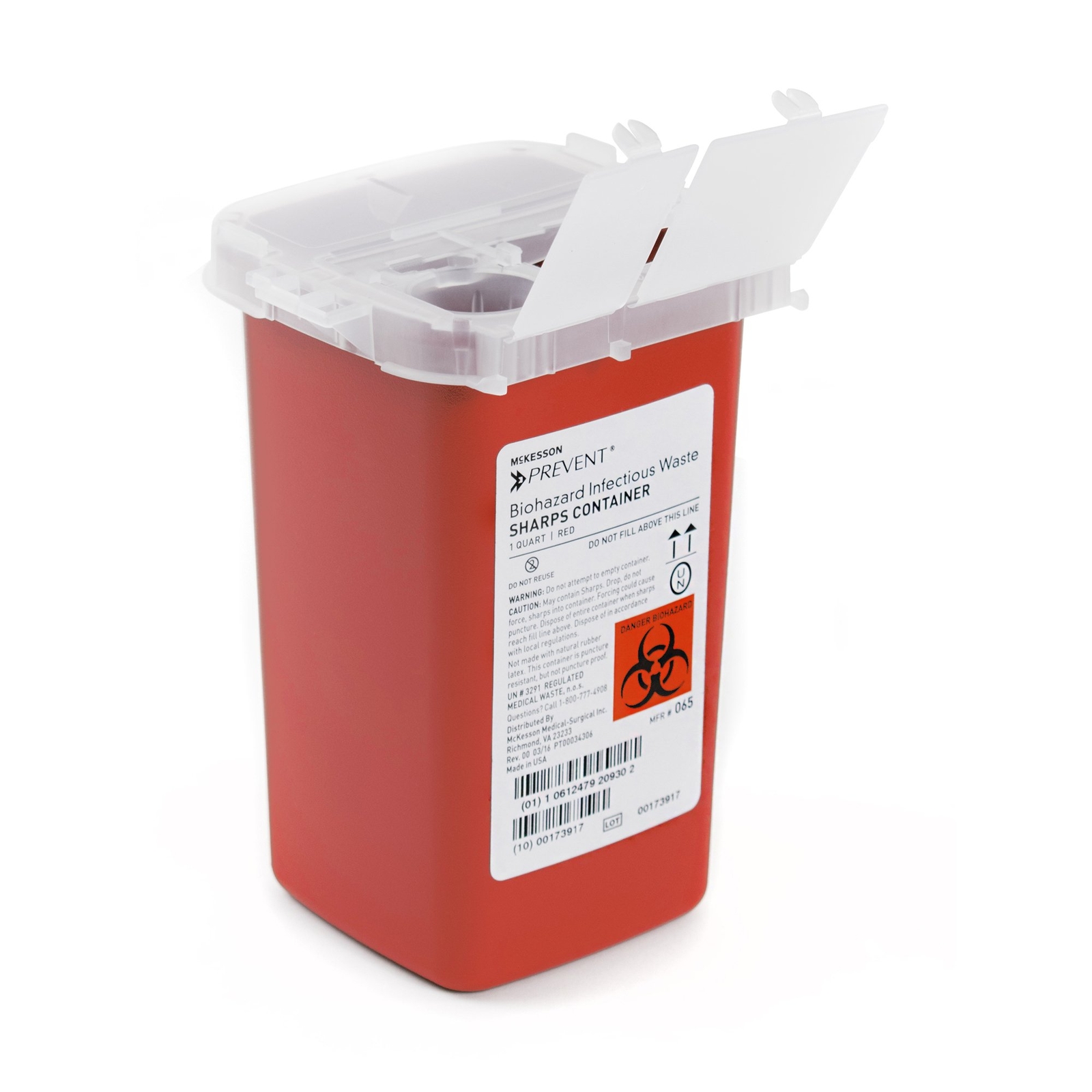 McKesson Prevent Sharps Container 0.25 gal. Vertical Entry