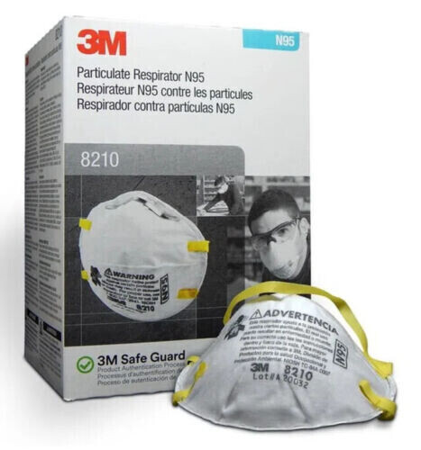 3M 8210 N95 Particulate Respirators, 20/Dispenser (Pack of 20) New – EXP 02/2025
