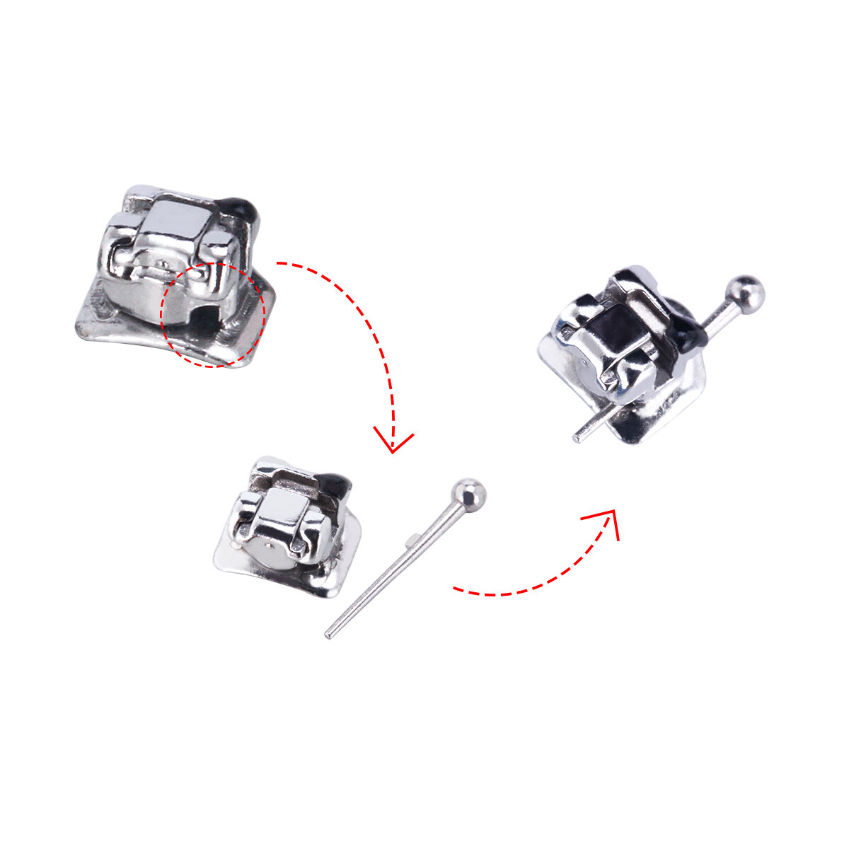 AZDENT Brackets de autoligado de ortodoncia dental Roth .022 Ganchos móviles 345