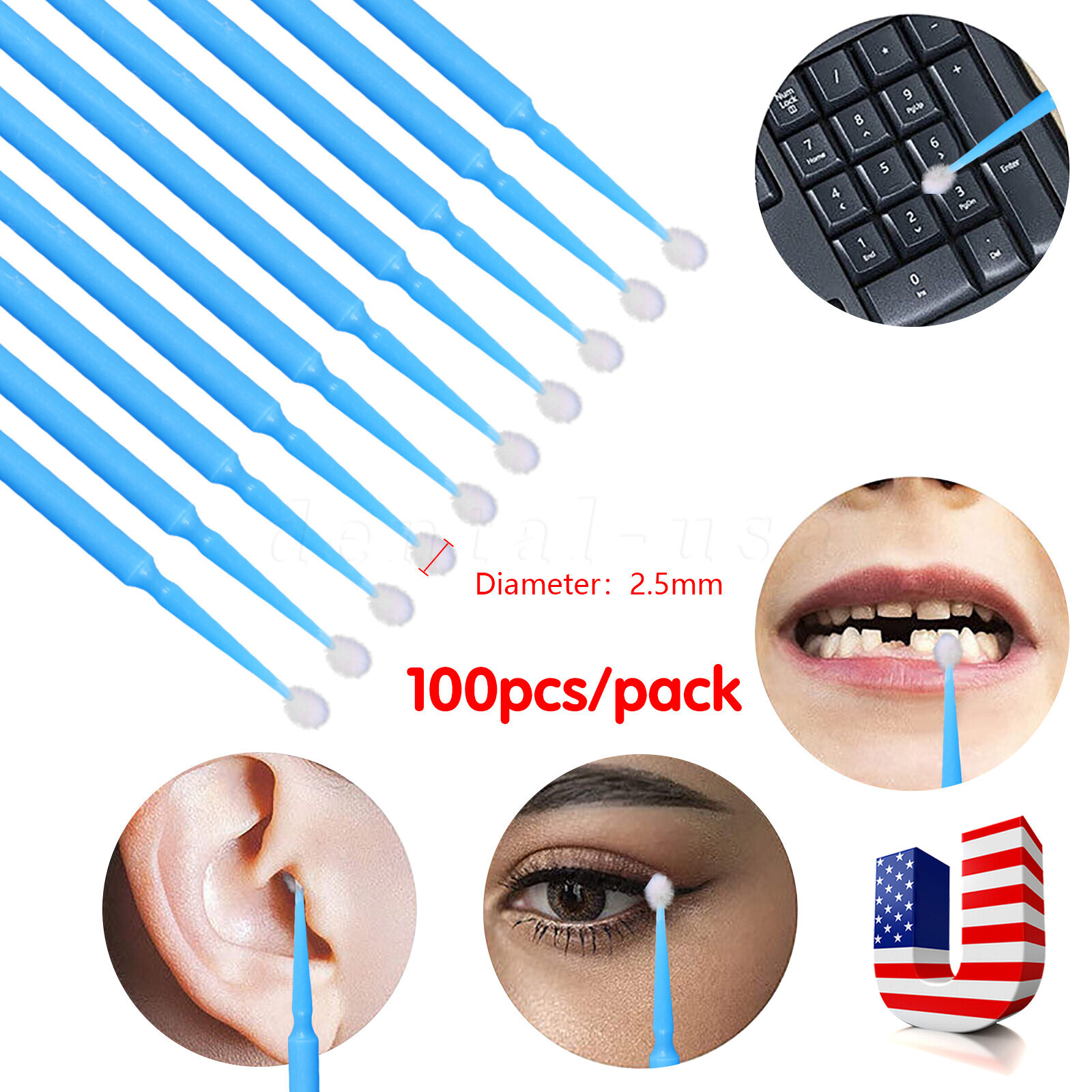 USA Microbrush Micro Brush Applicator Tips Regular, Fine, Super Fine Dental