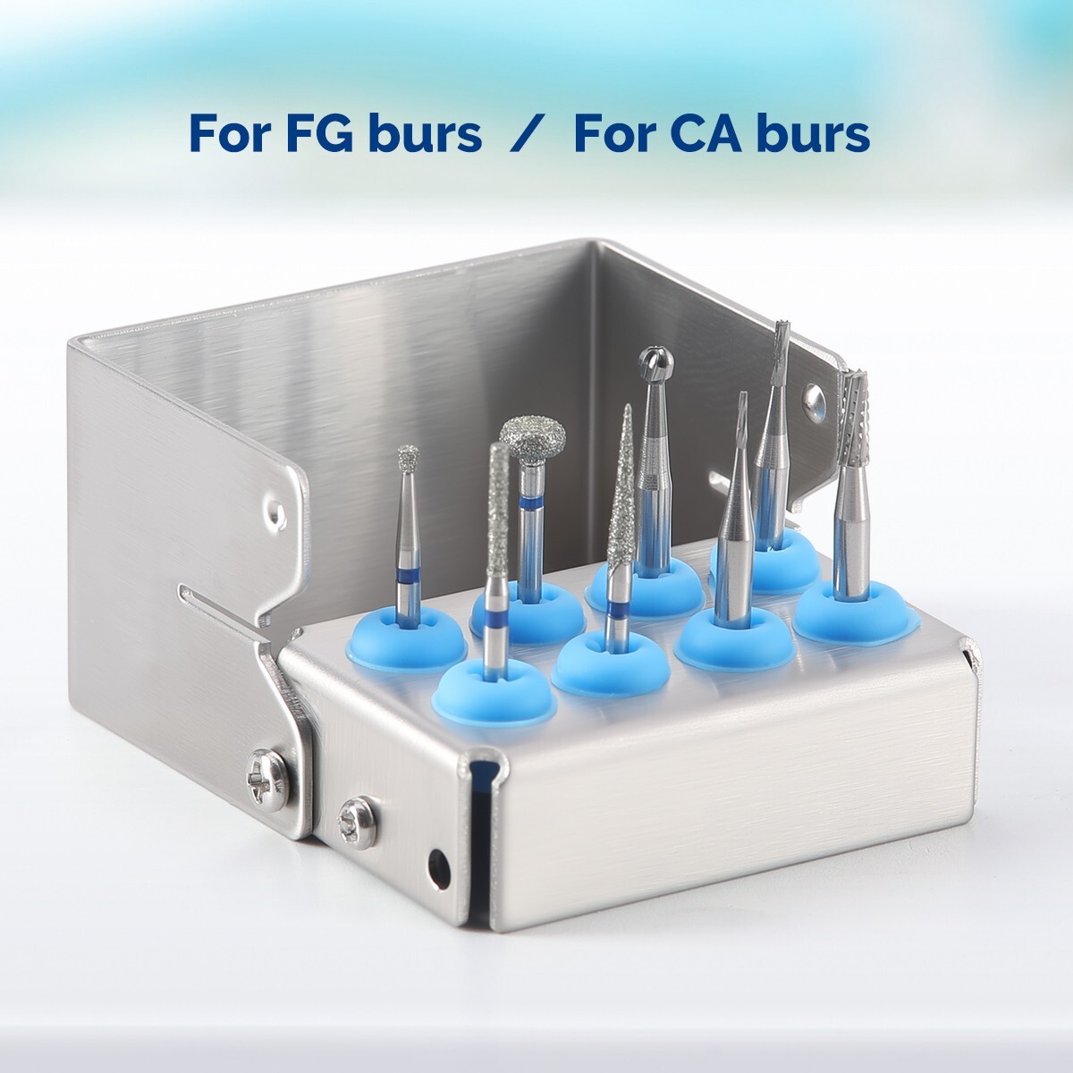 AZDENT Dental Burs Holder Sterilizer Box Disinfection Case Autoclave 8/30 Holes