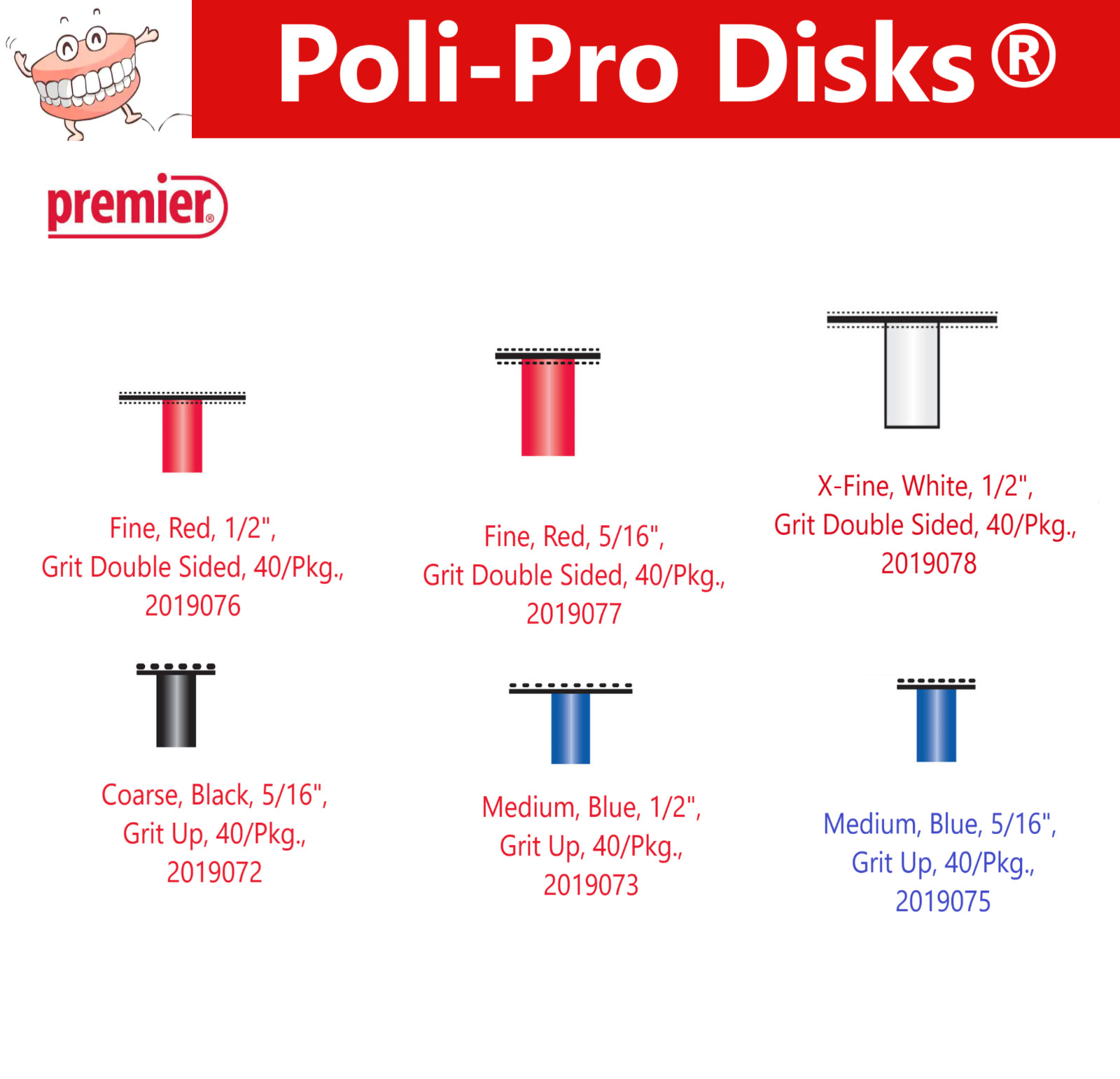 Dental Premier Poli-Pro Disk System Intro Kit: 180 Discs, 4 Mandrels or Discs