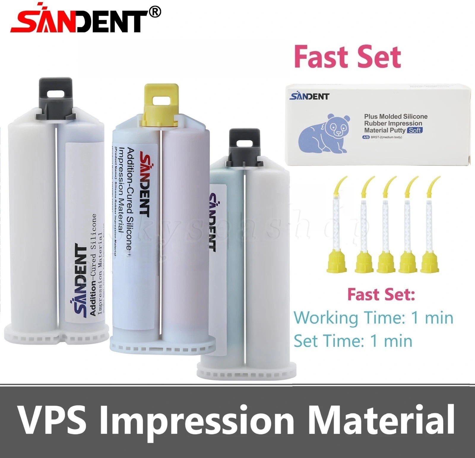1-4 50ML VPS Impression Material Light/Medium/Heavy Body Fast/Regular Set HP PVS
