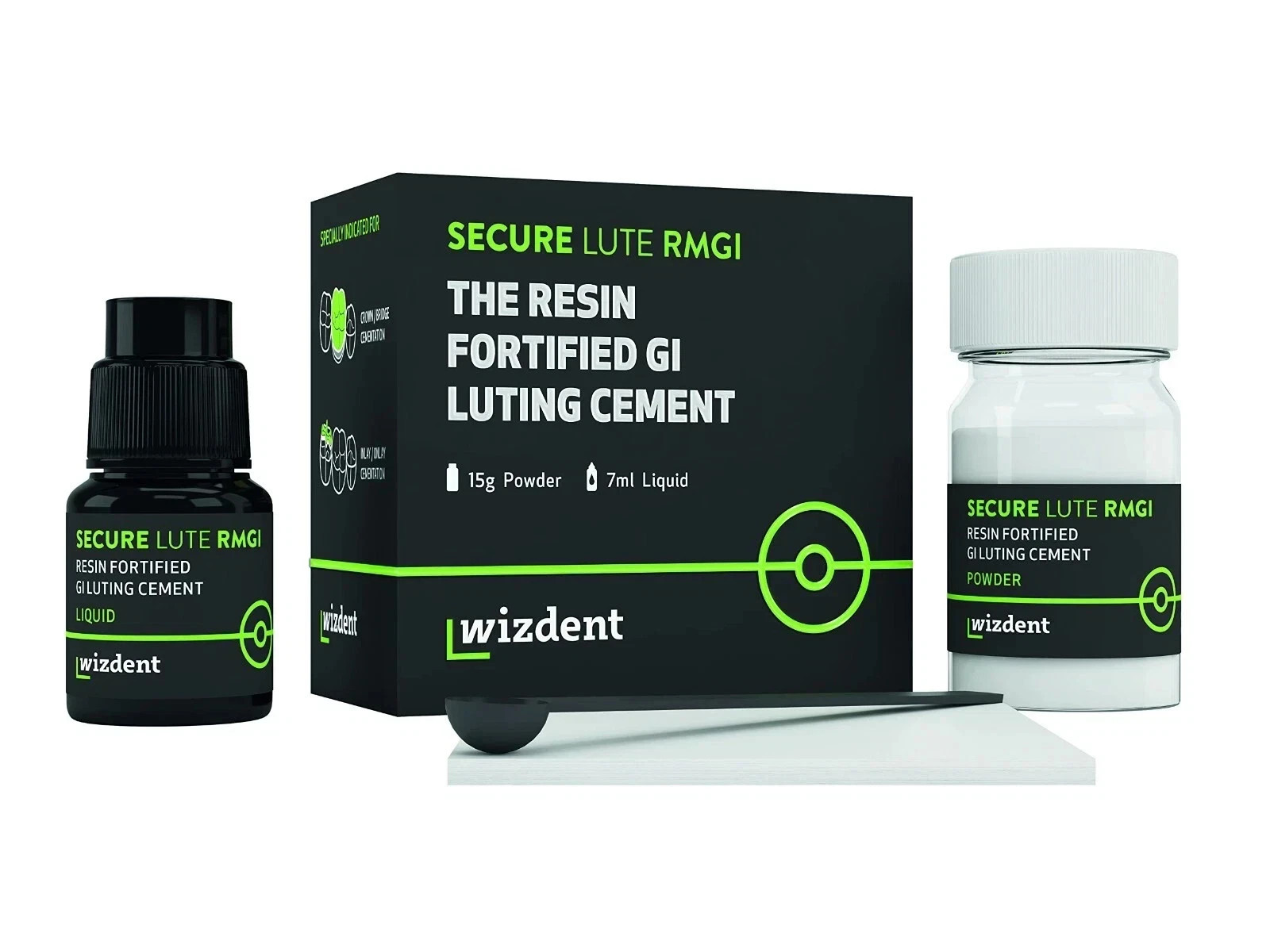 Wizdent Secure Lute RMGI The Resin fortified Glass Ionomer Luting Cement Fast