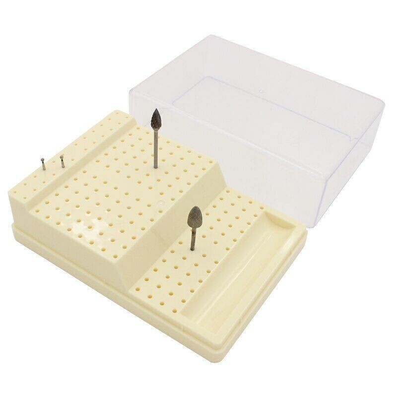 5 Set Dental Bur Block Holder Station Disinfection Lid Plastic 168 Burs Holder