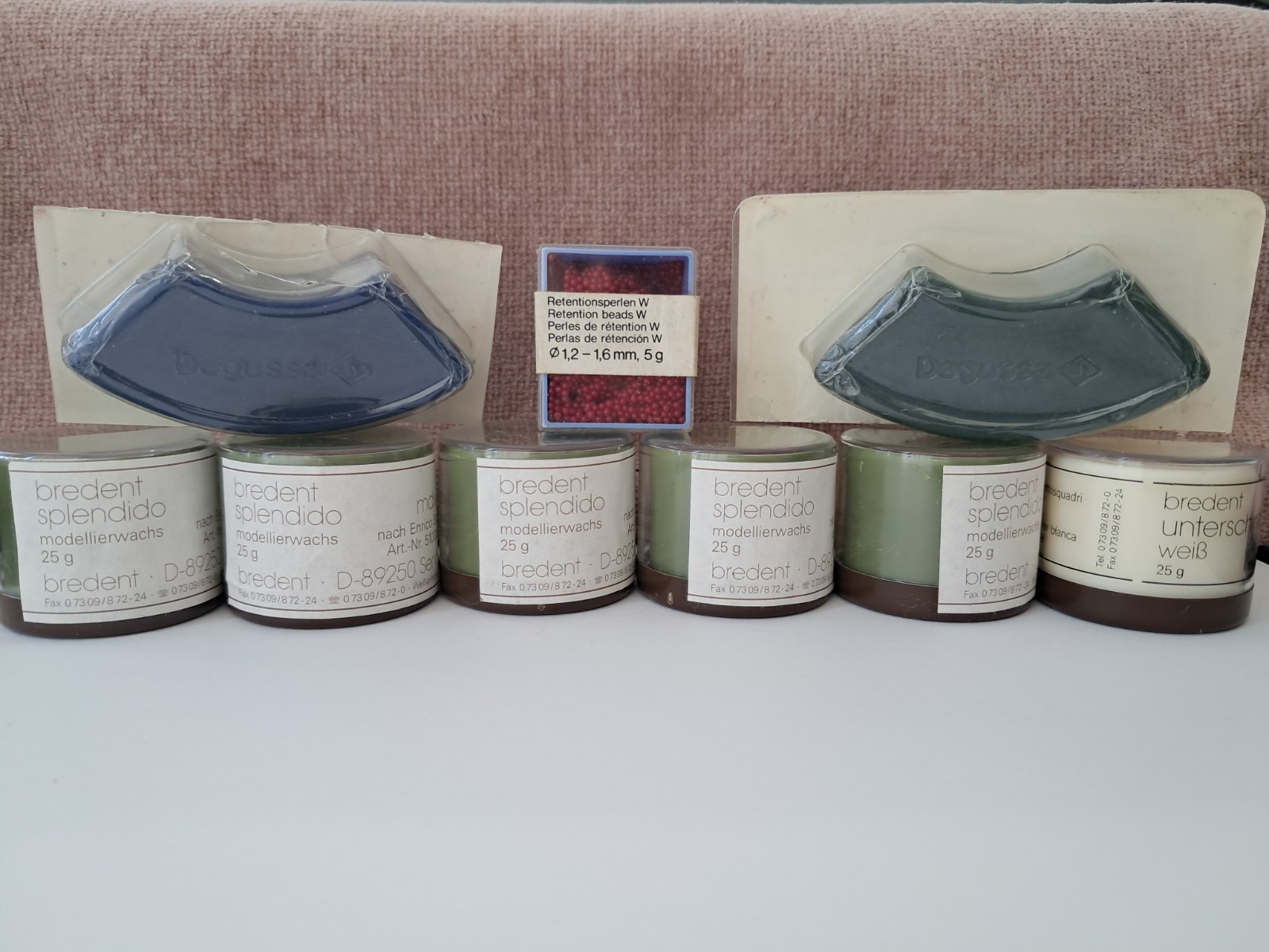 Lot of 9 Dental Lab Supplies: 6x Bredent Splendido Wax, 2x Degussa Wax, Erkodent