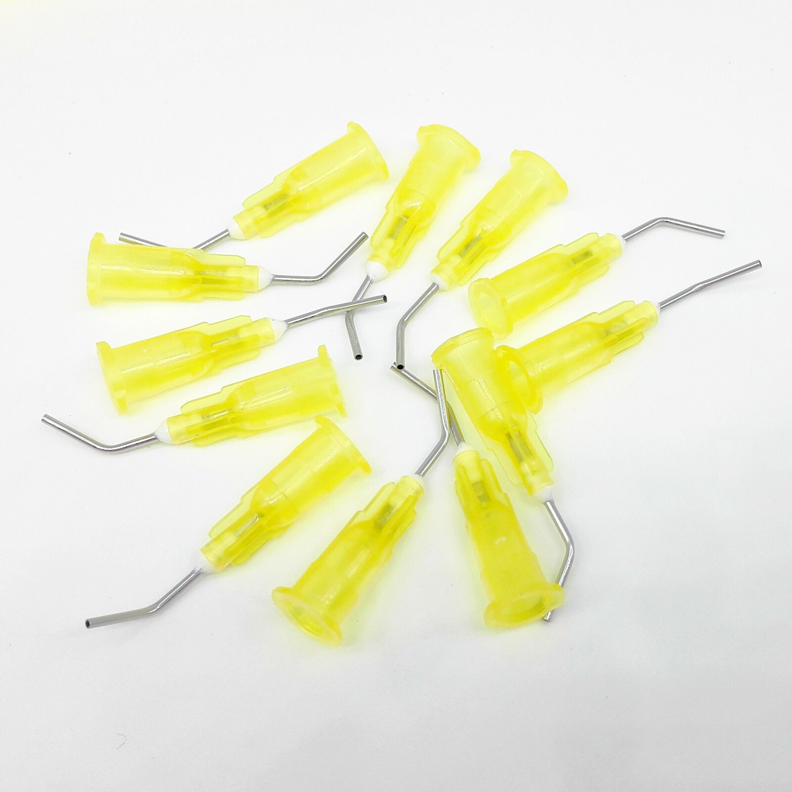 100pcs Irrigation Bent Needle Tips Dental Flow Etch Composite Resin Acid Syringe