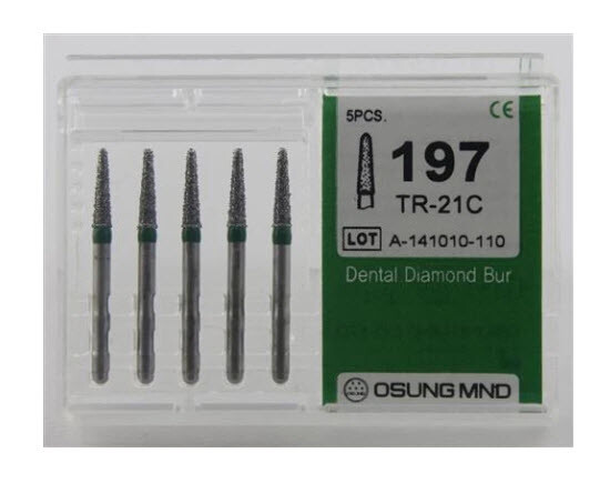 Dental Diamond Burs, Coarse Grit Multi-Use, 5 Pcs/Pk [197TR-21C]
