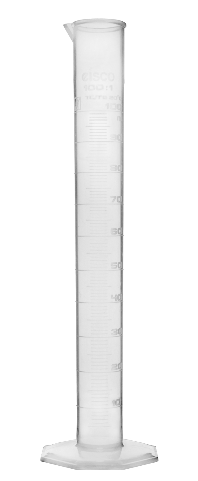 Eisco Labs 100ml Graduated Cylinder, Class B – Polypropylene