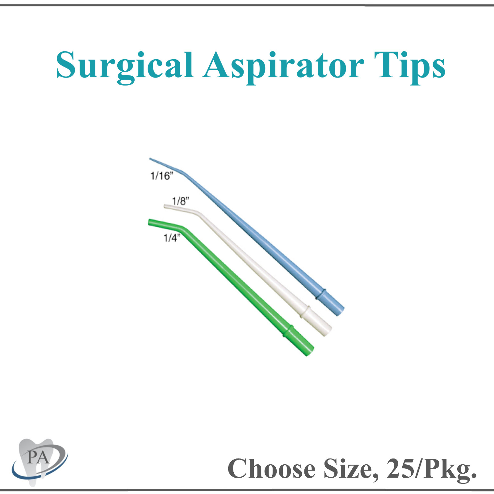Dental Surgical Aspirator Tips Large size 1/4″ Dental Suction Tips, 25/Pk