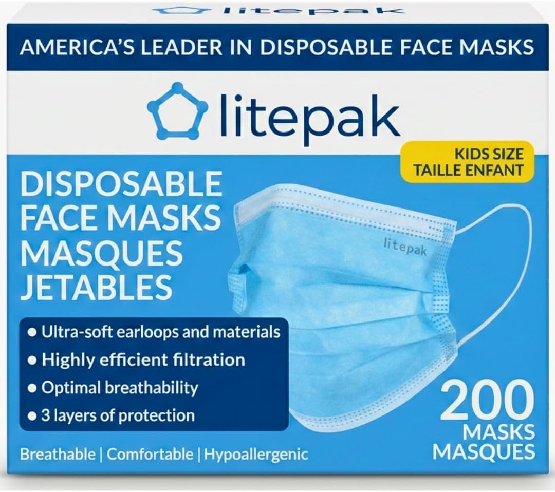 200pcs Kids Disposable Face Masks – 3 Ply Kids Mask for Boys Girls – Back to Sch